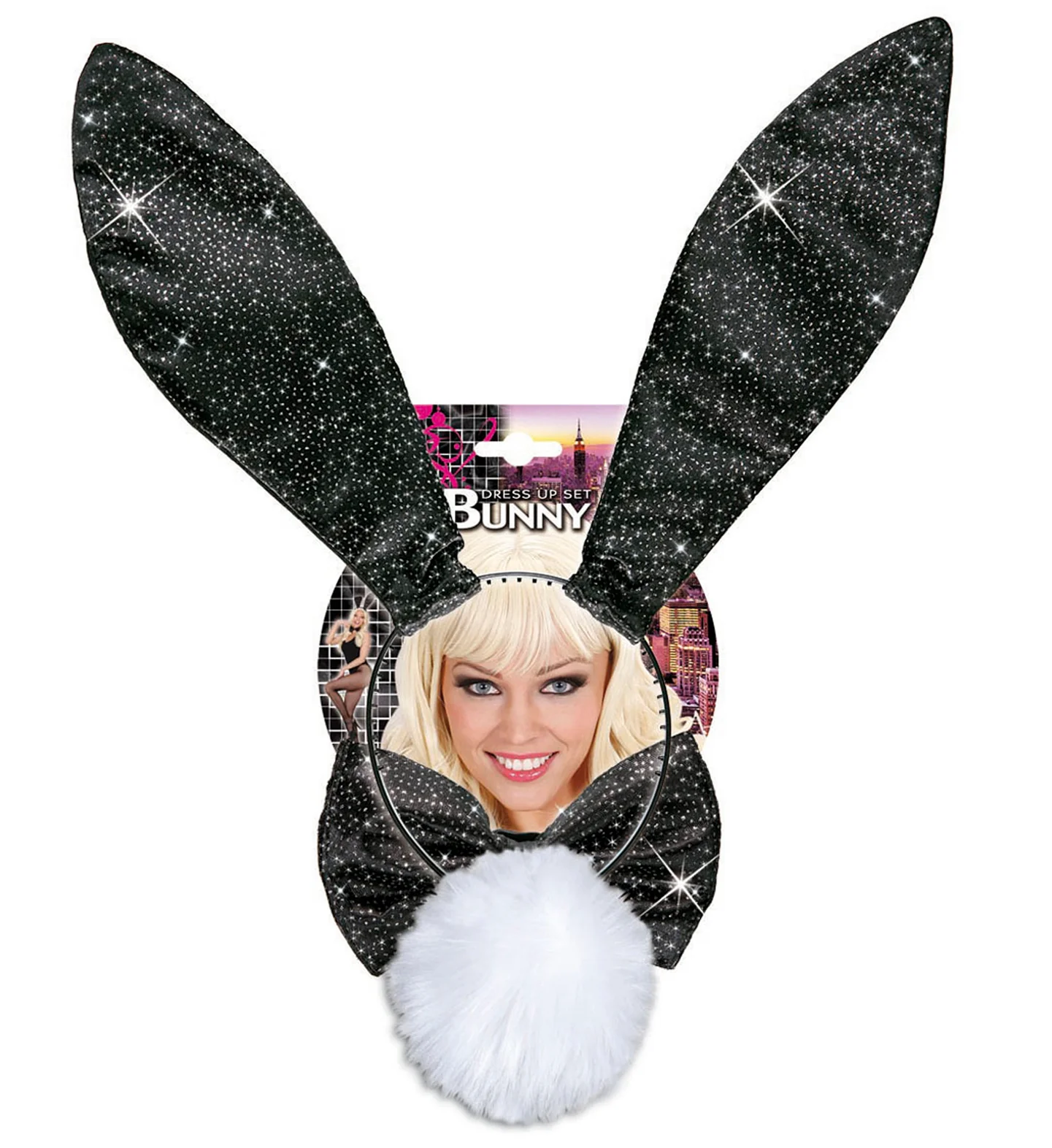 Verkleedset bunny zwart glitters - Image 2