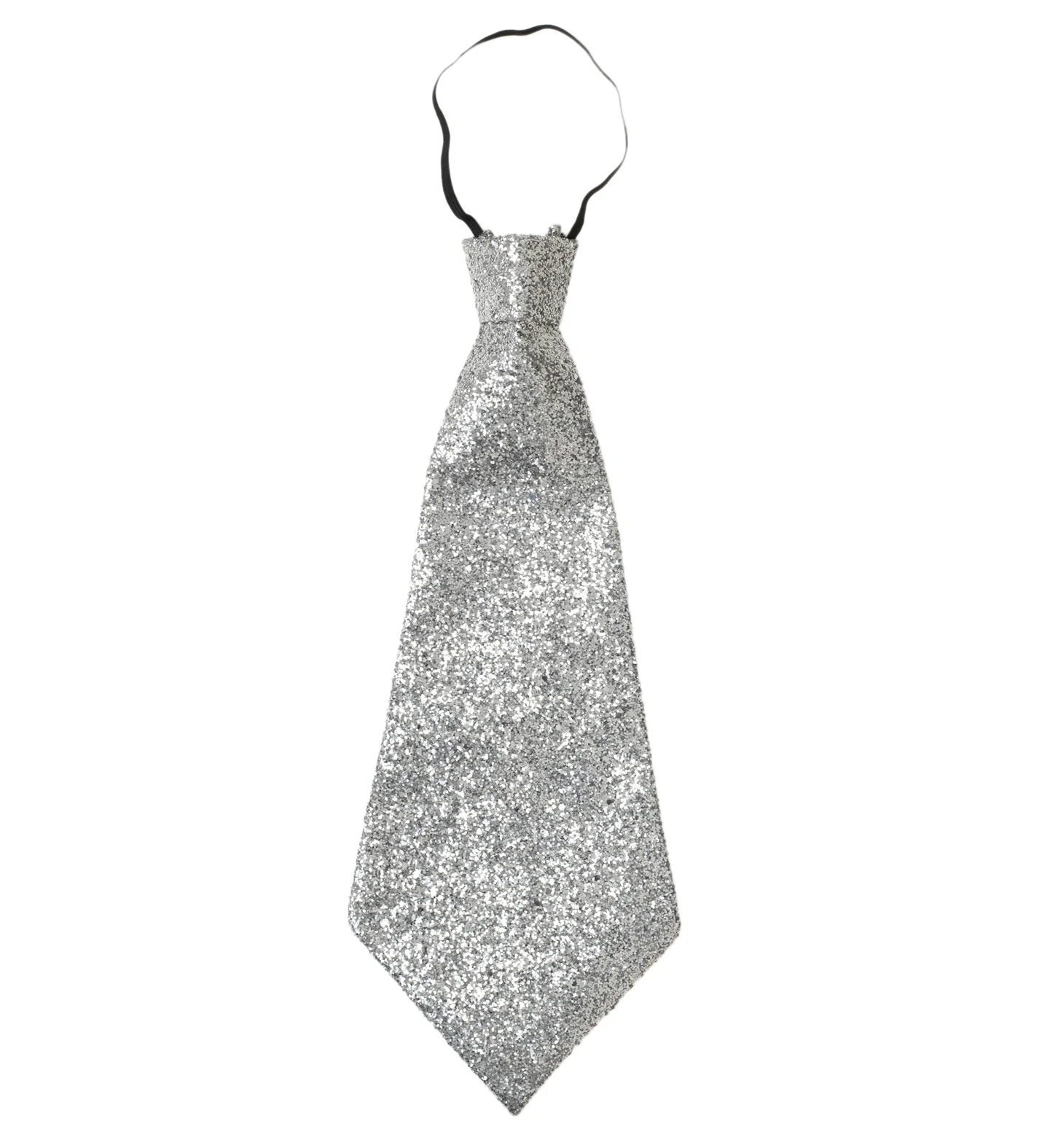 Zilveren glitter stropdas