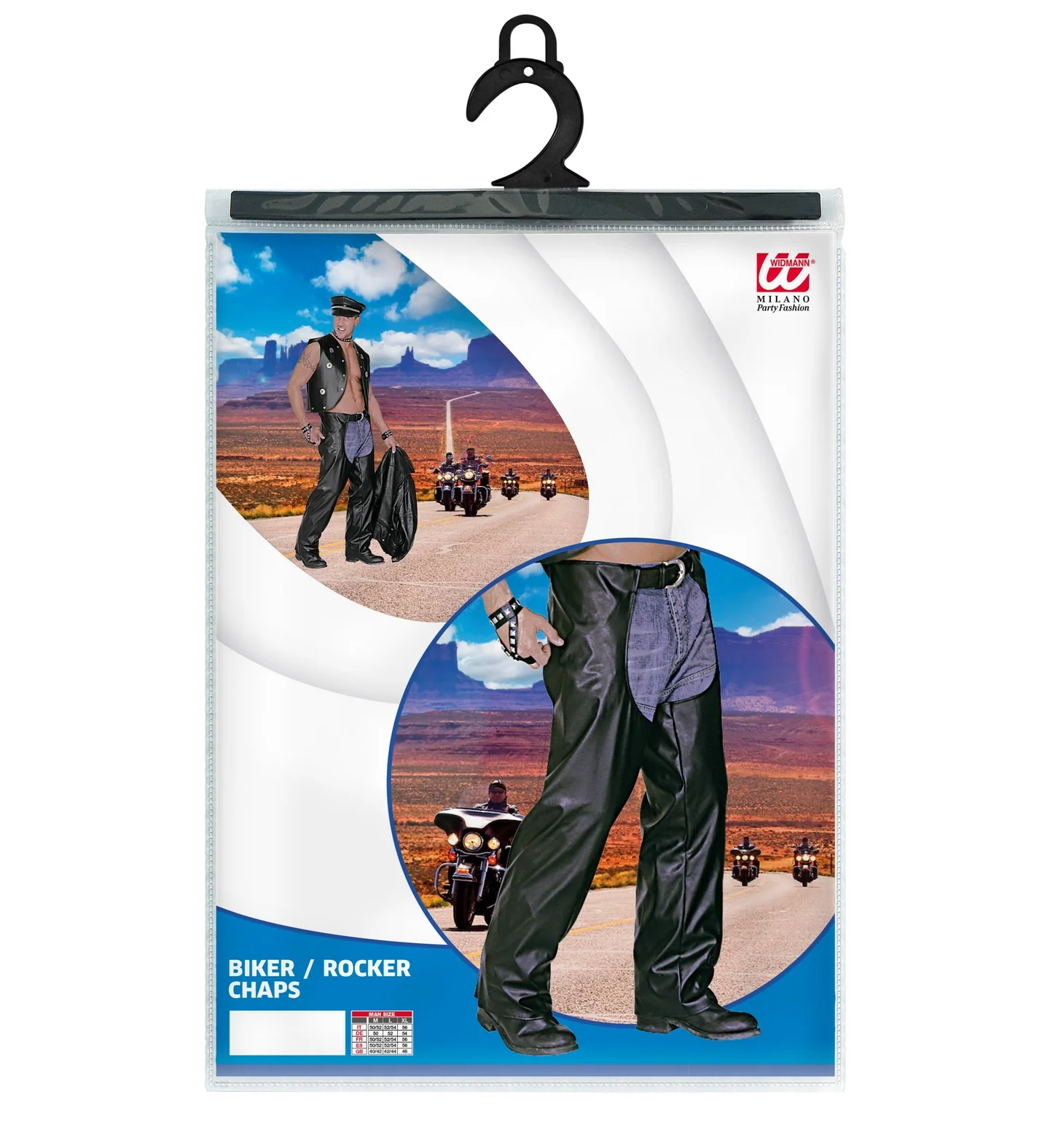 Lederlook rock 'n roll broek met zwarte chaps - Image 5
