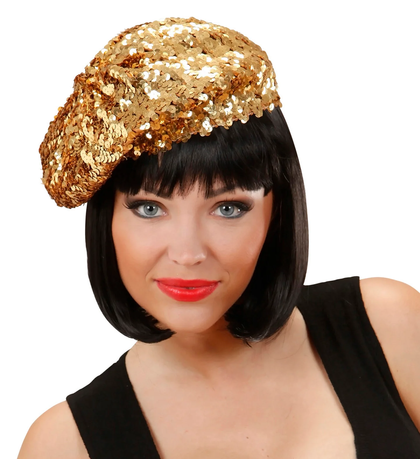 Gouden baret pailletten glitter muts - Image 3