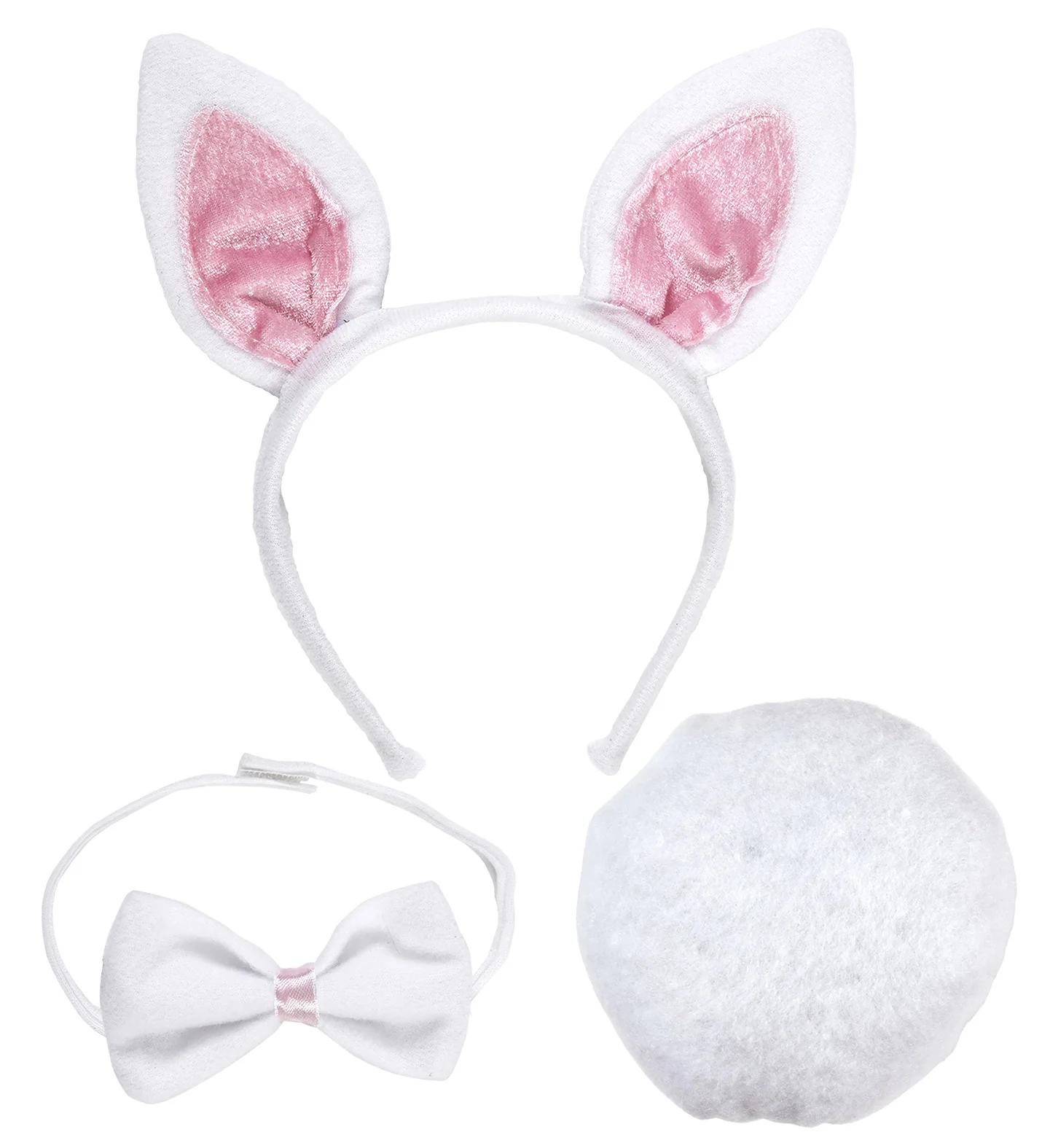 Verkleedset bunny oren met strik en staart