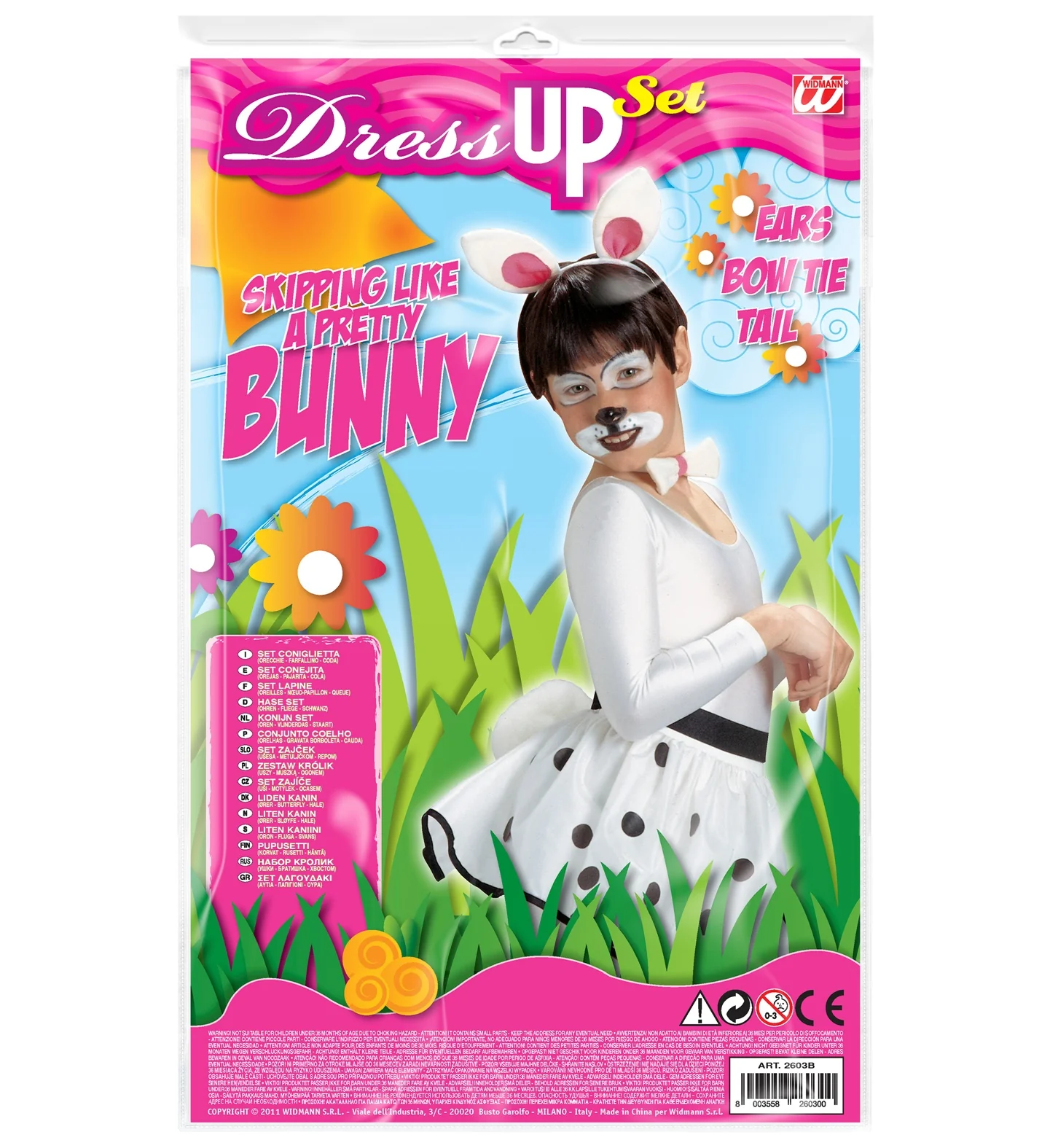 Verkleedset bunny oren met strik en staart - Image 3