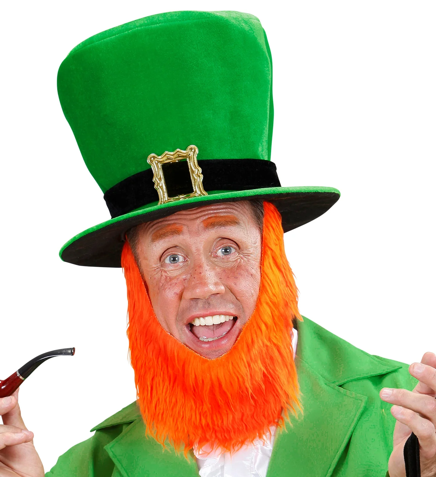 St. Patricks day hoge groene hoed met baard - Image 2