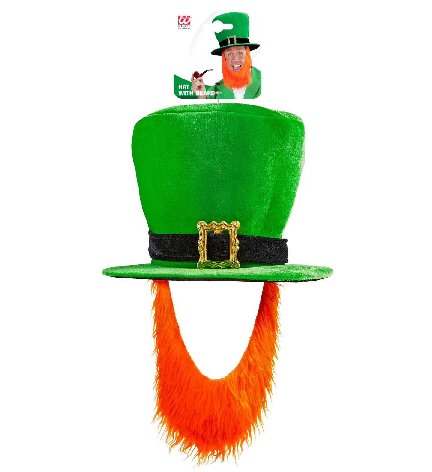 St. Patricks day hoge groene hoed met baard - Image 5