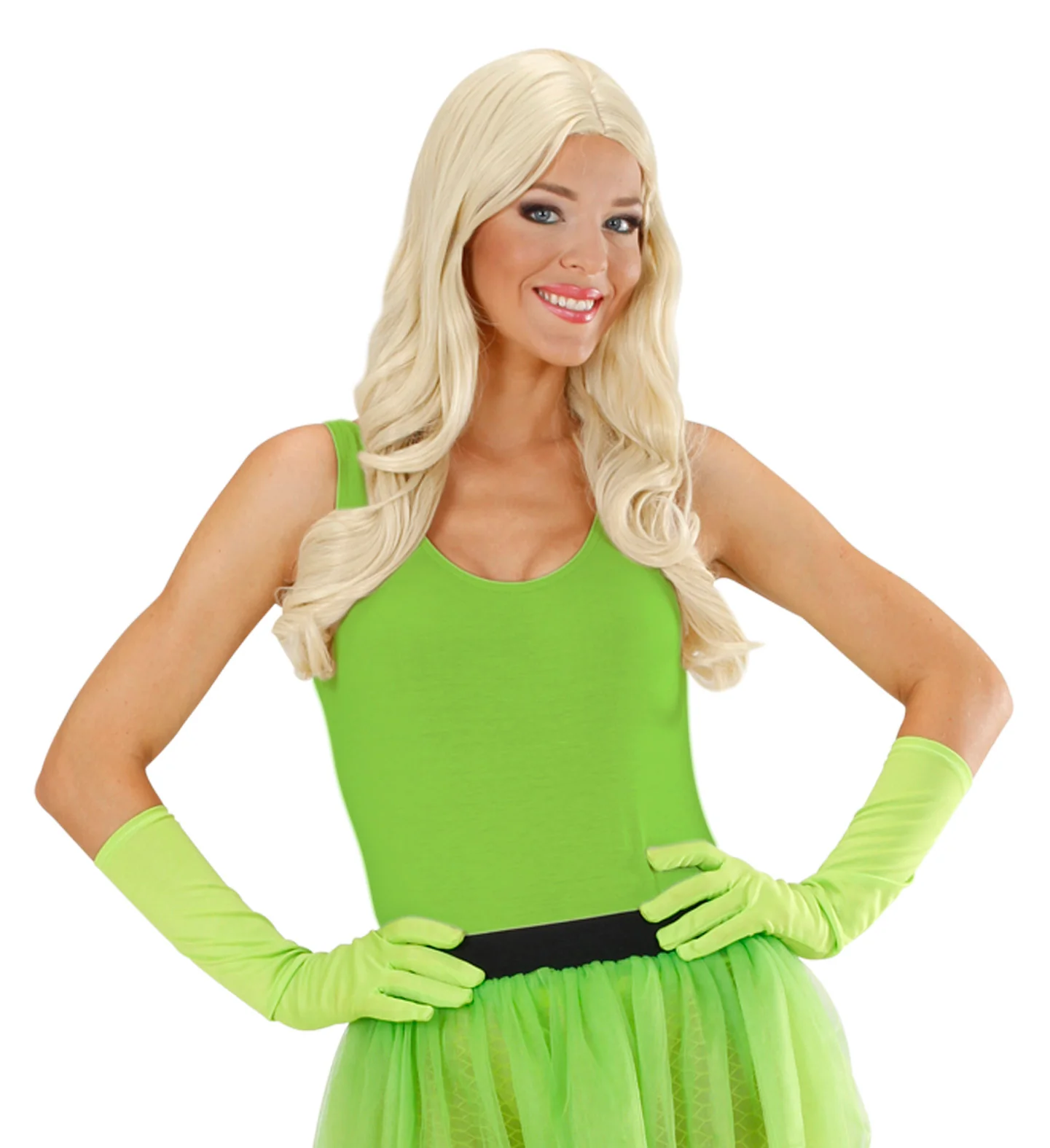 Groene handschoenen neon lang - Image 3