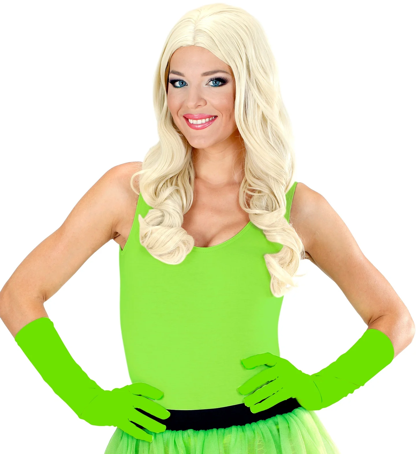 Groene handschoenen neon lang - Image 4