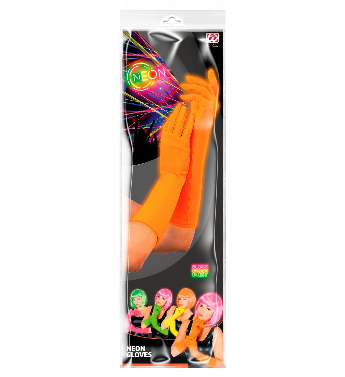 Oranje handschoenen lang neon - Image 6