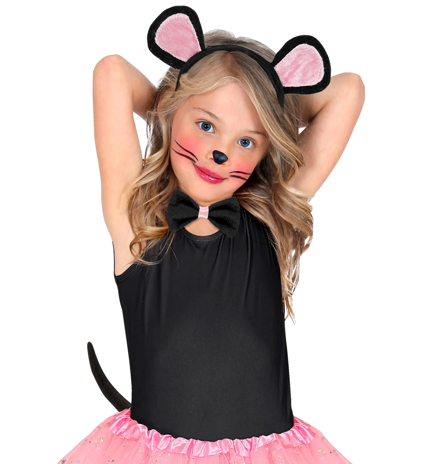 Verkleedset muis met oren staart en strik - Image 2