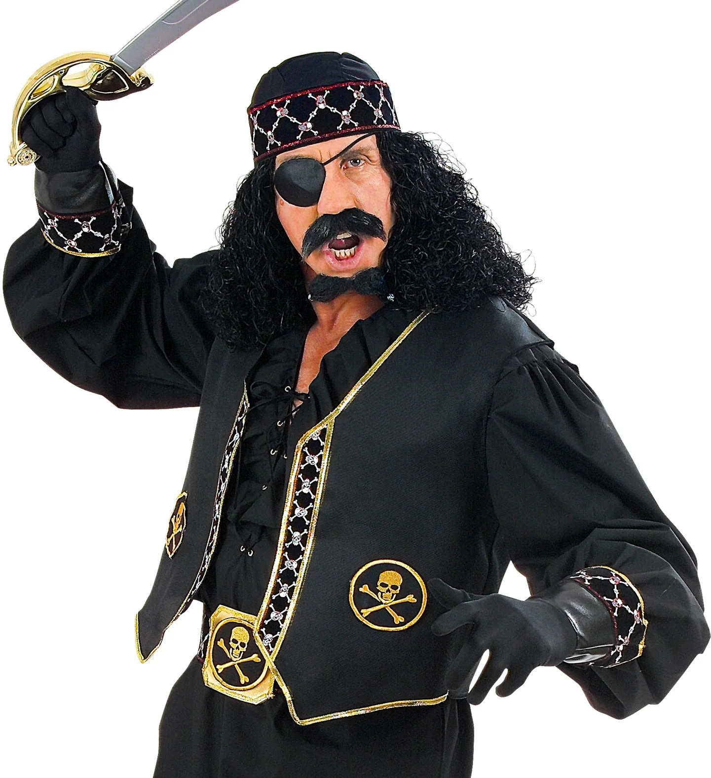 Piratenvest zwart volwassenen - Image 2