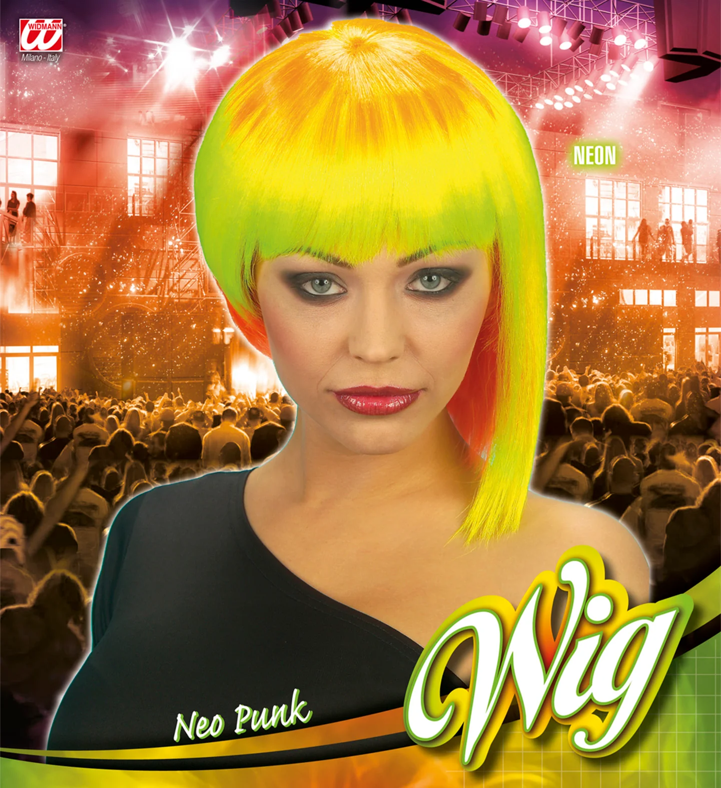 Neon punk pruik vrouw - Image 2