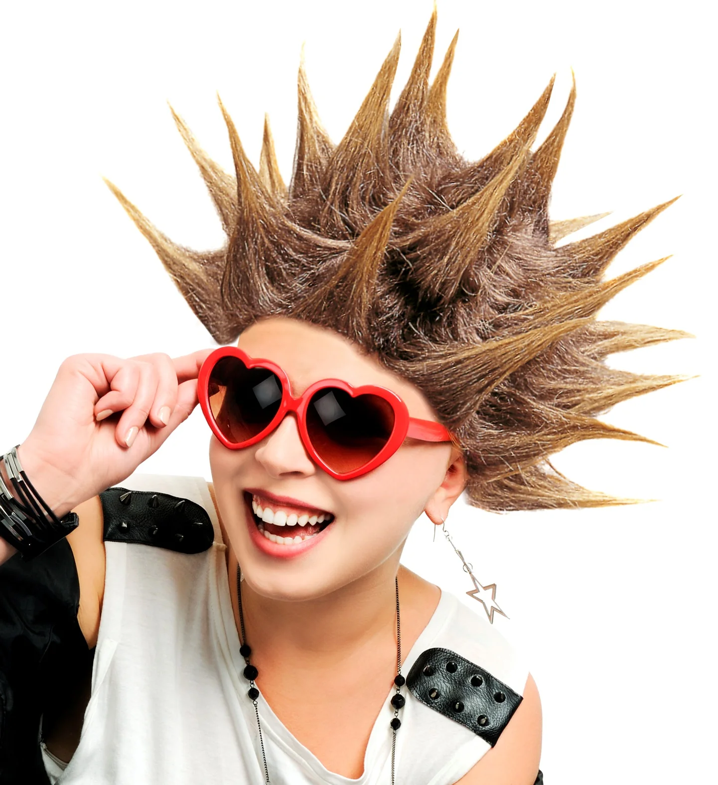 Punk rocker pruik met spikes - Image 2