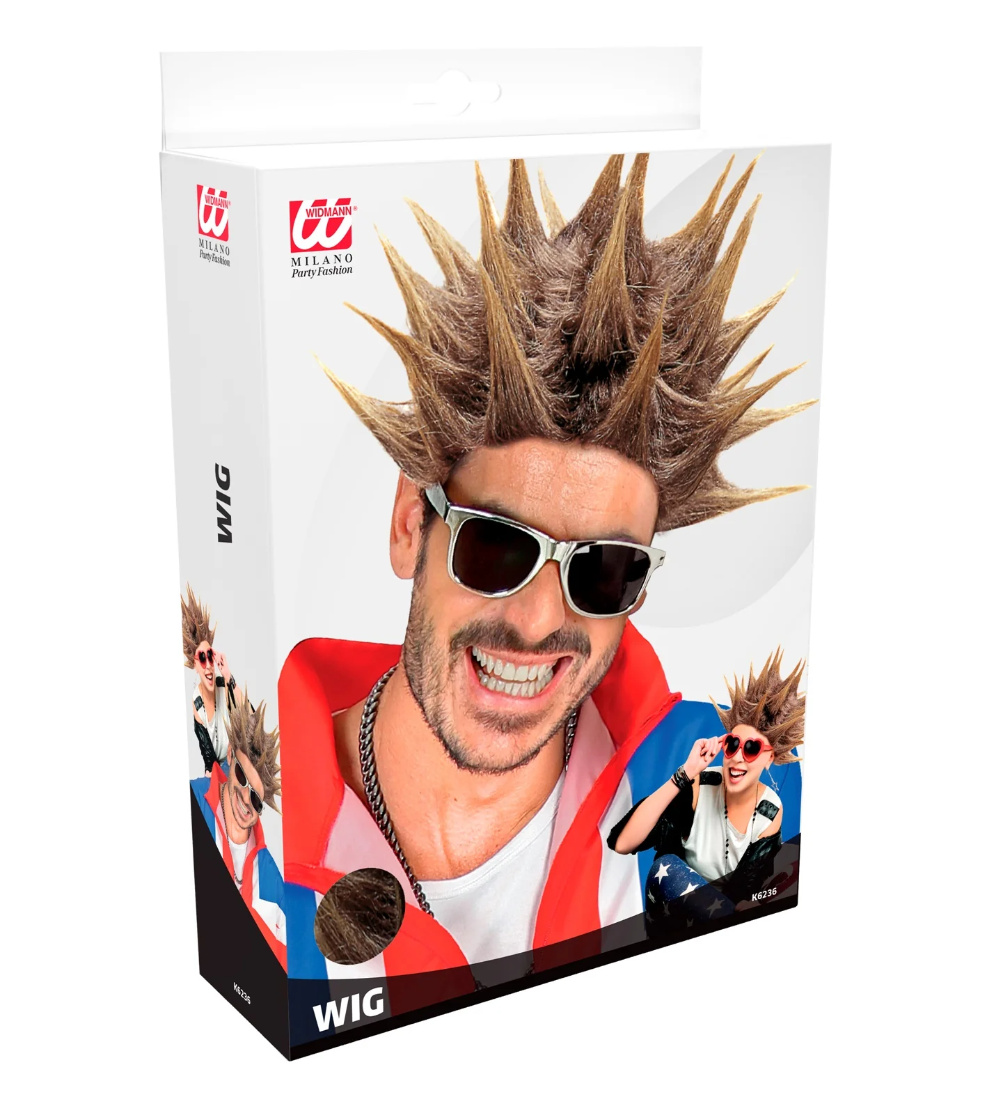 Punk rocker pruik met spikes - Image 4