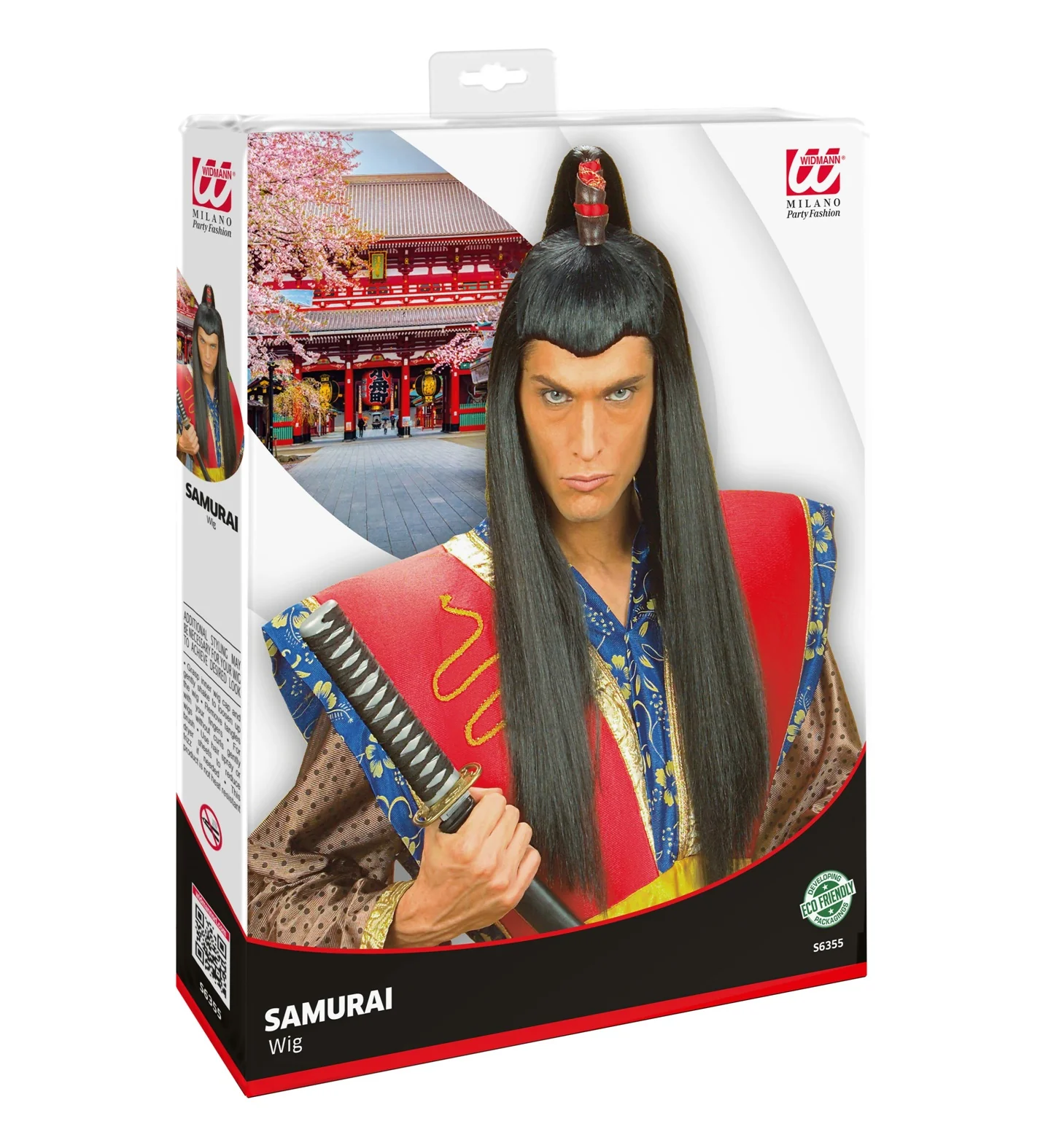 Ninja pruik Samurai zwart - Image 3