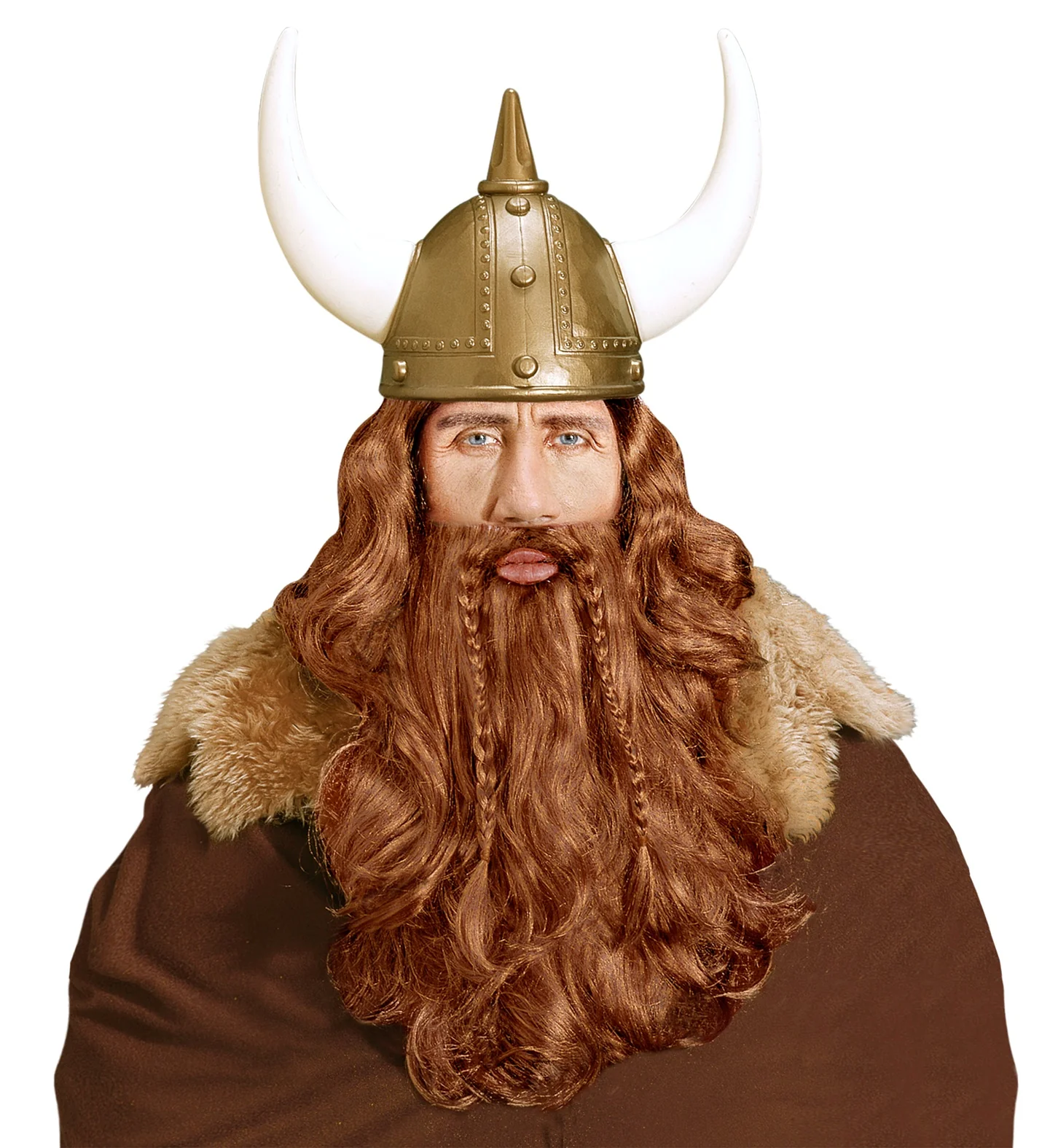 Viking pruik met baard en snor blond - Image 2