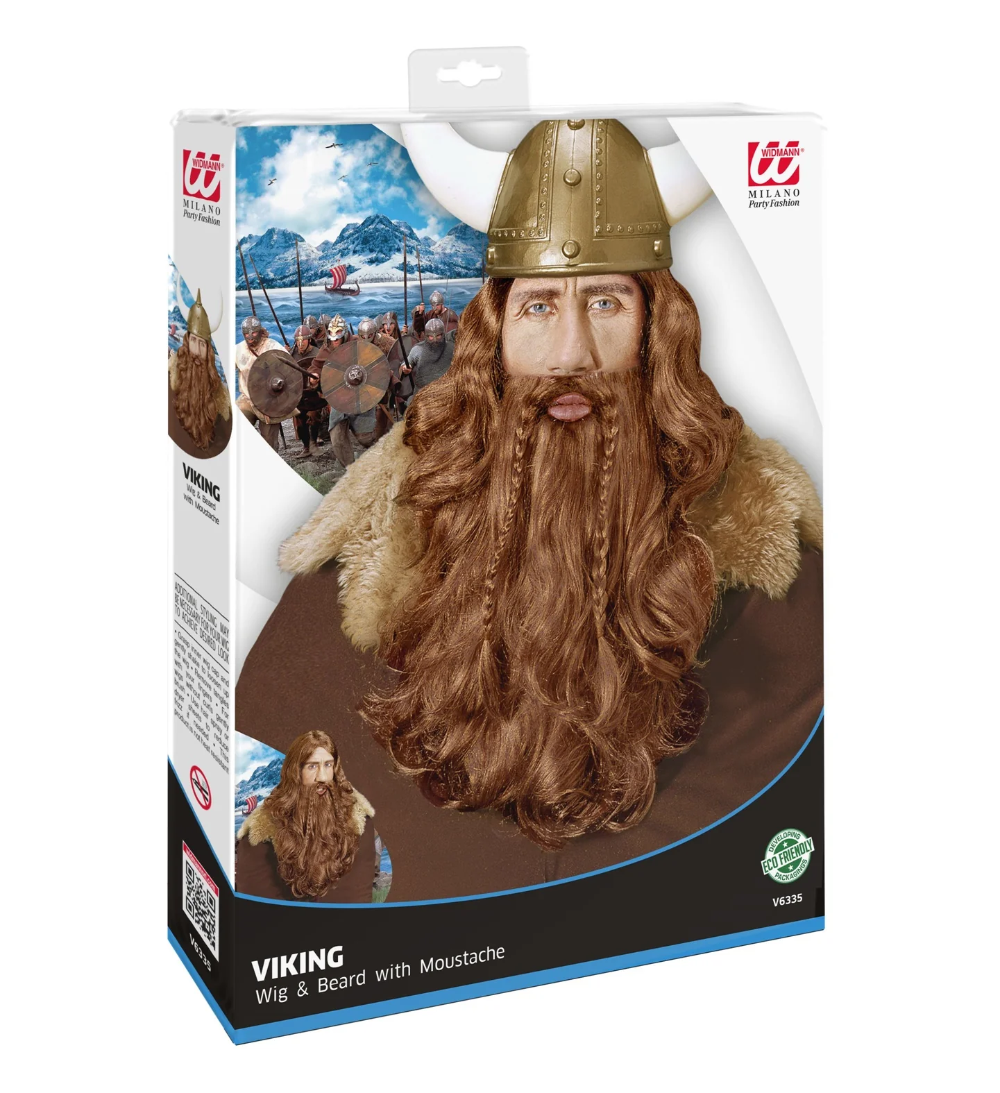 Viking pruik met baard en snor blond - Image 3