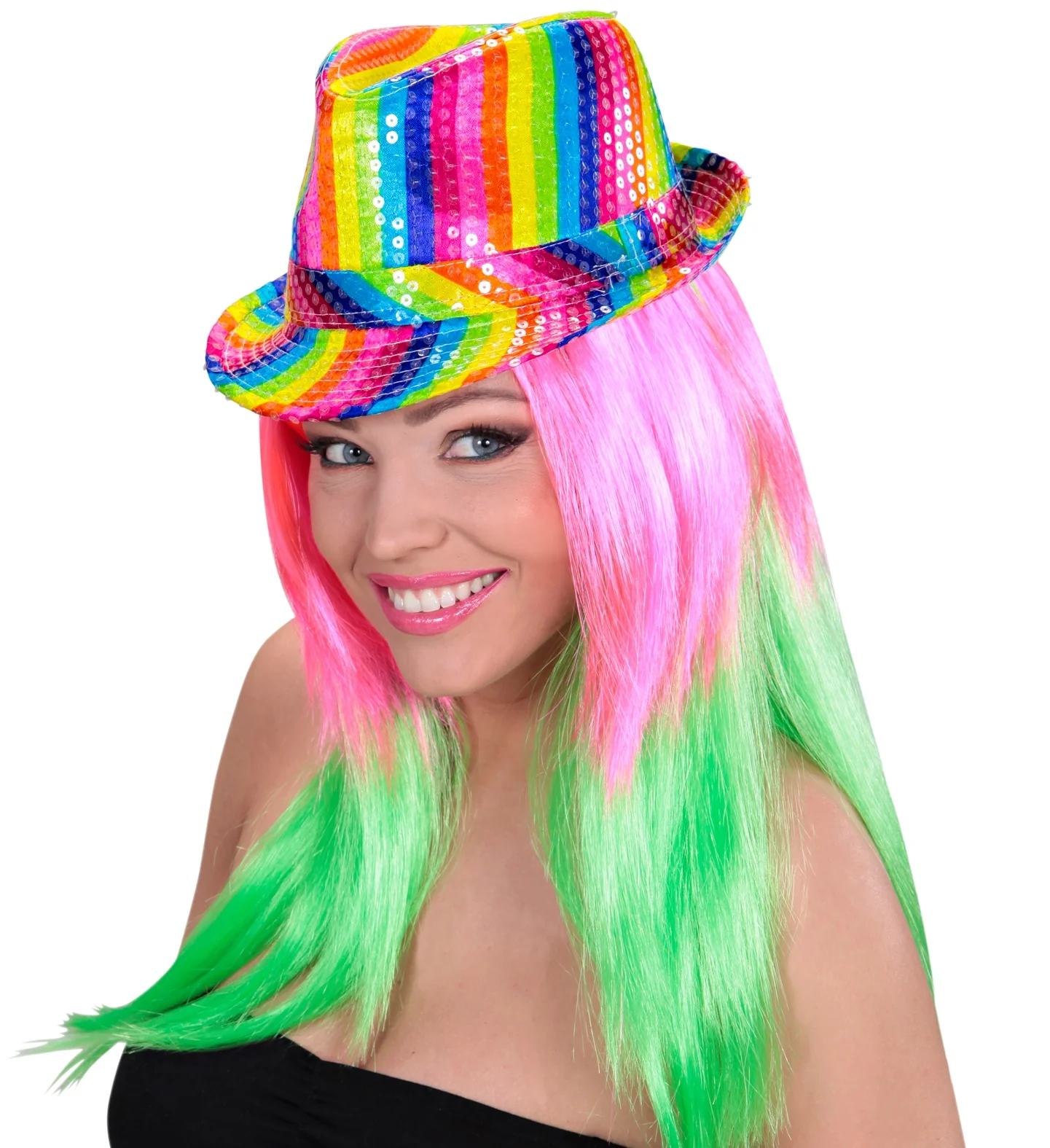 Gleufhoedje pailletten regenboog - Image 4