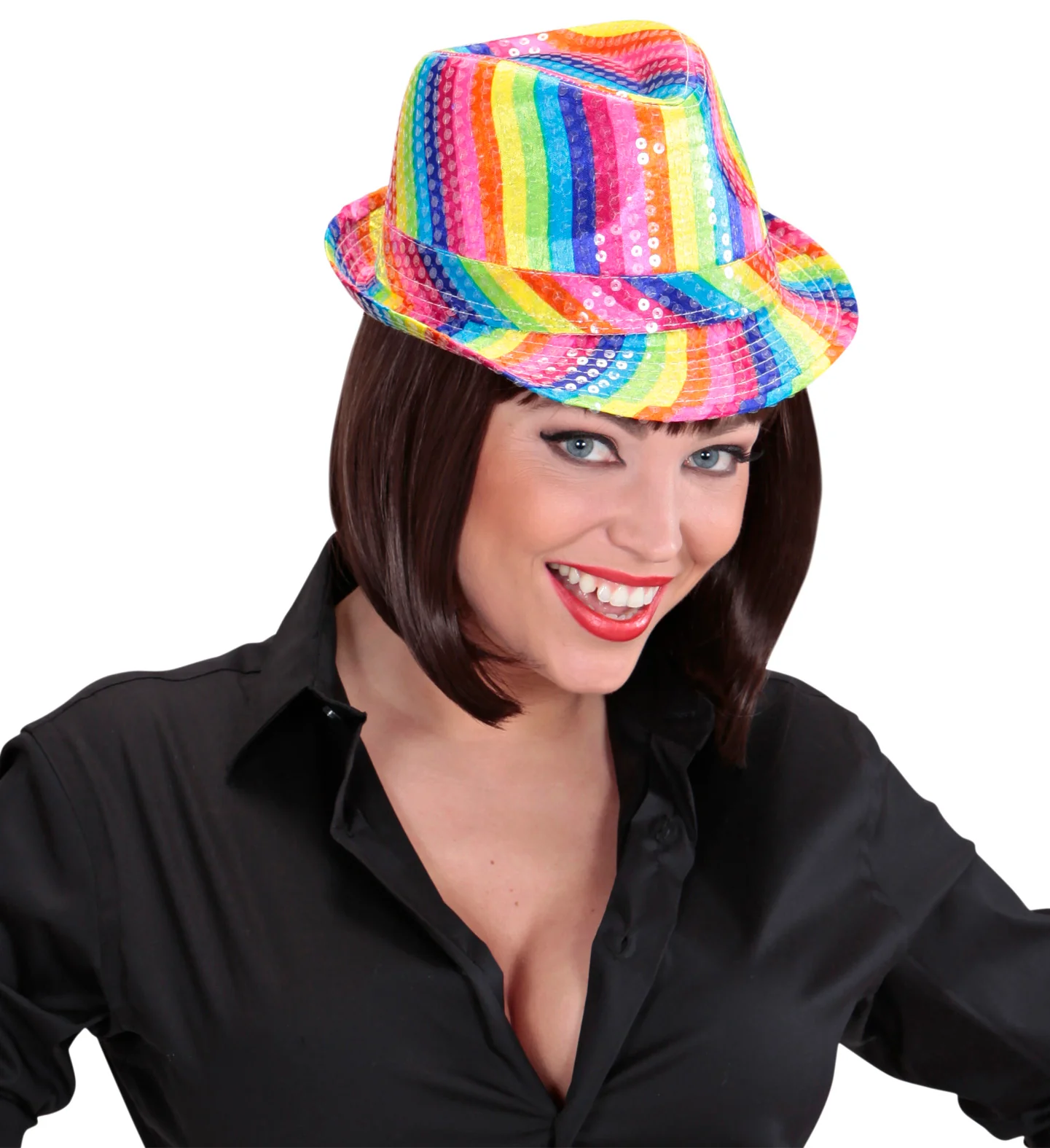 Gleufhoedje pailletten regenboog - Image 5