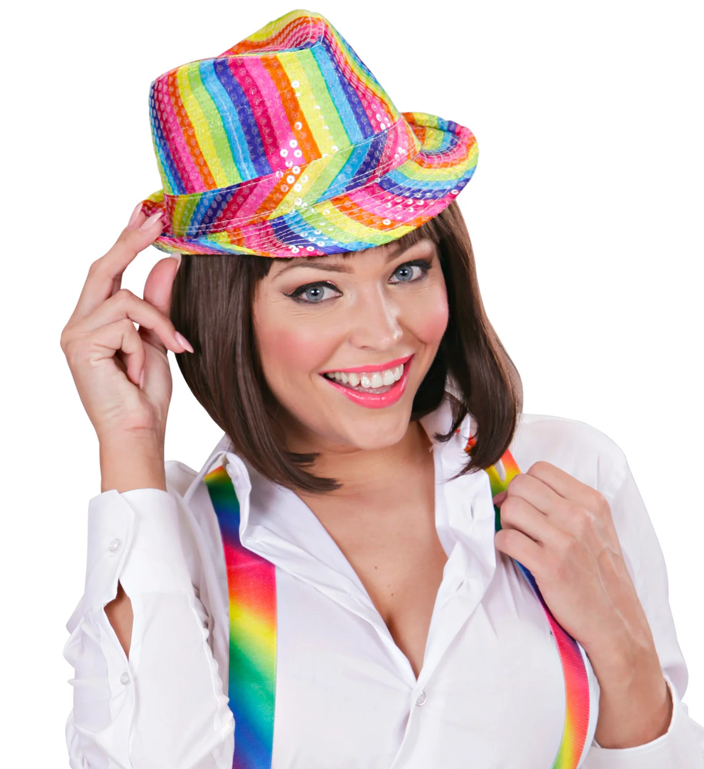 Gleufhoedje pailletten regenboog - Image 6