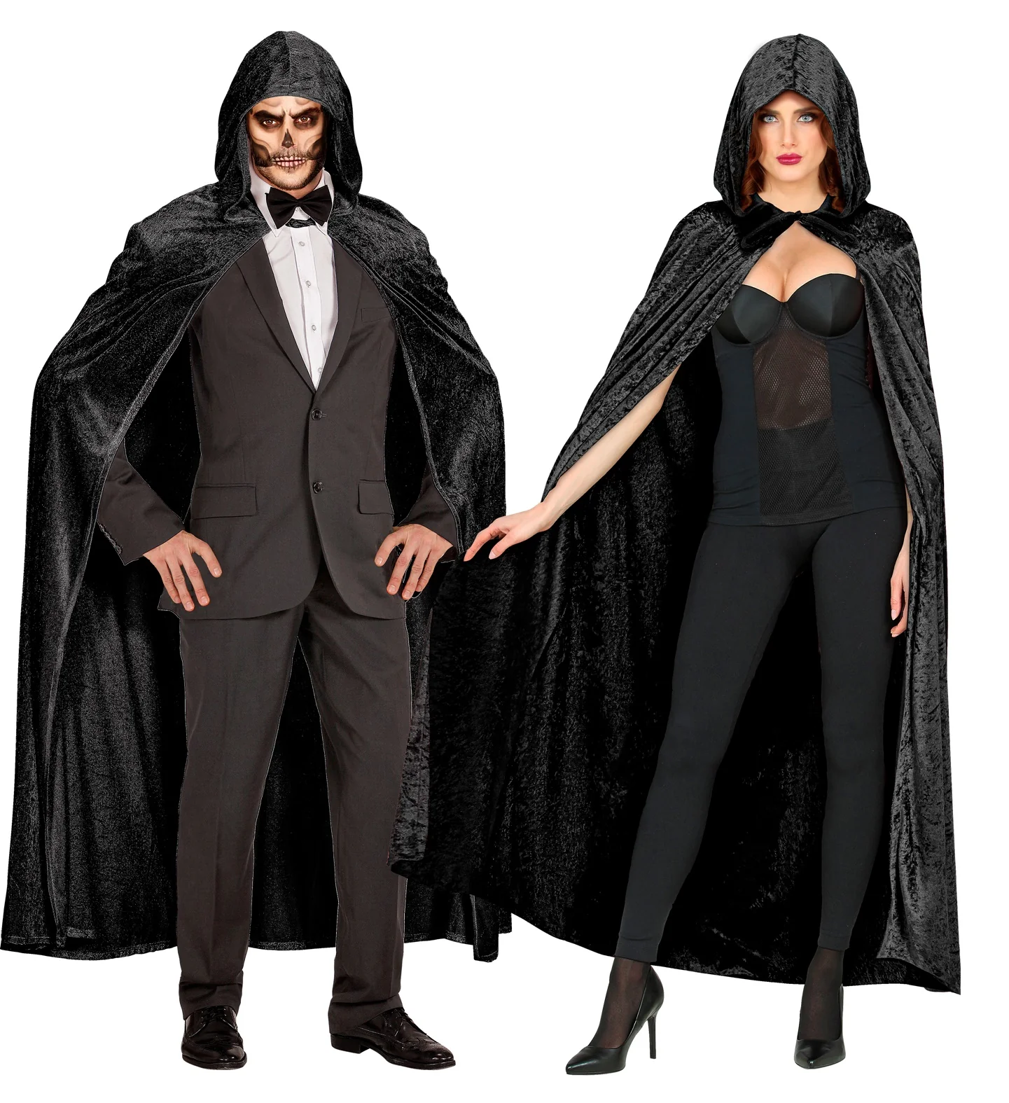 Fluwelen zwarte cape 150cm luxe - Image 5