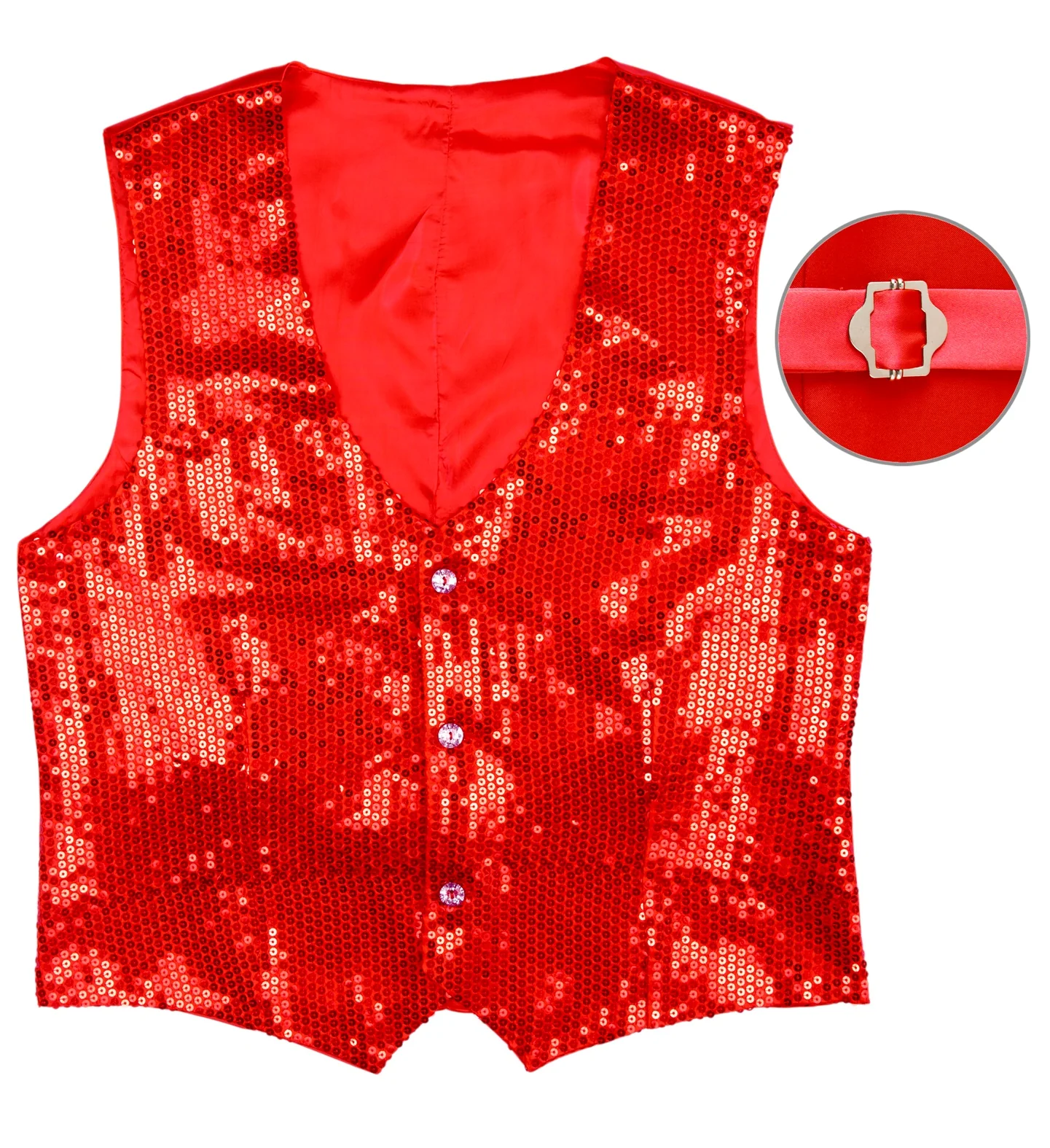 Pailletten gilet vestje rood - Image 4