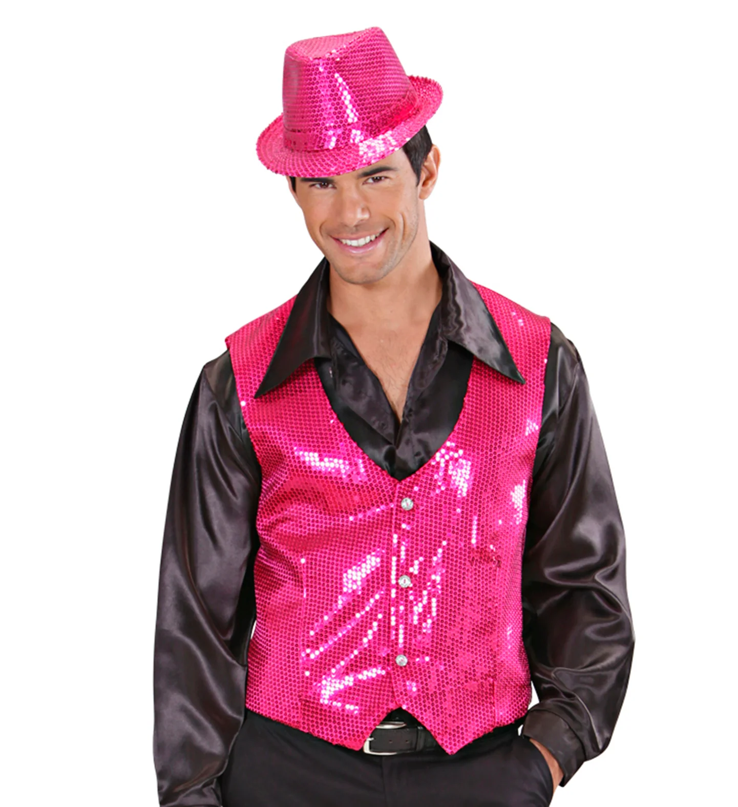 Pailletten gilet vestje roze - Image 2