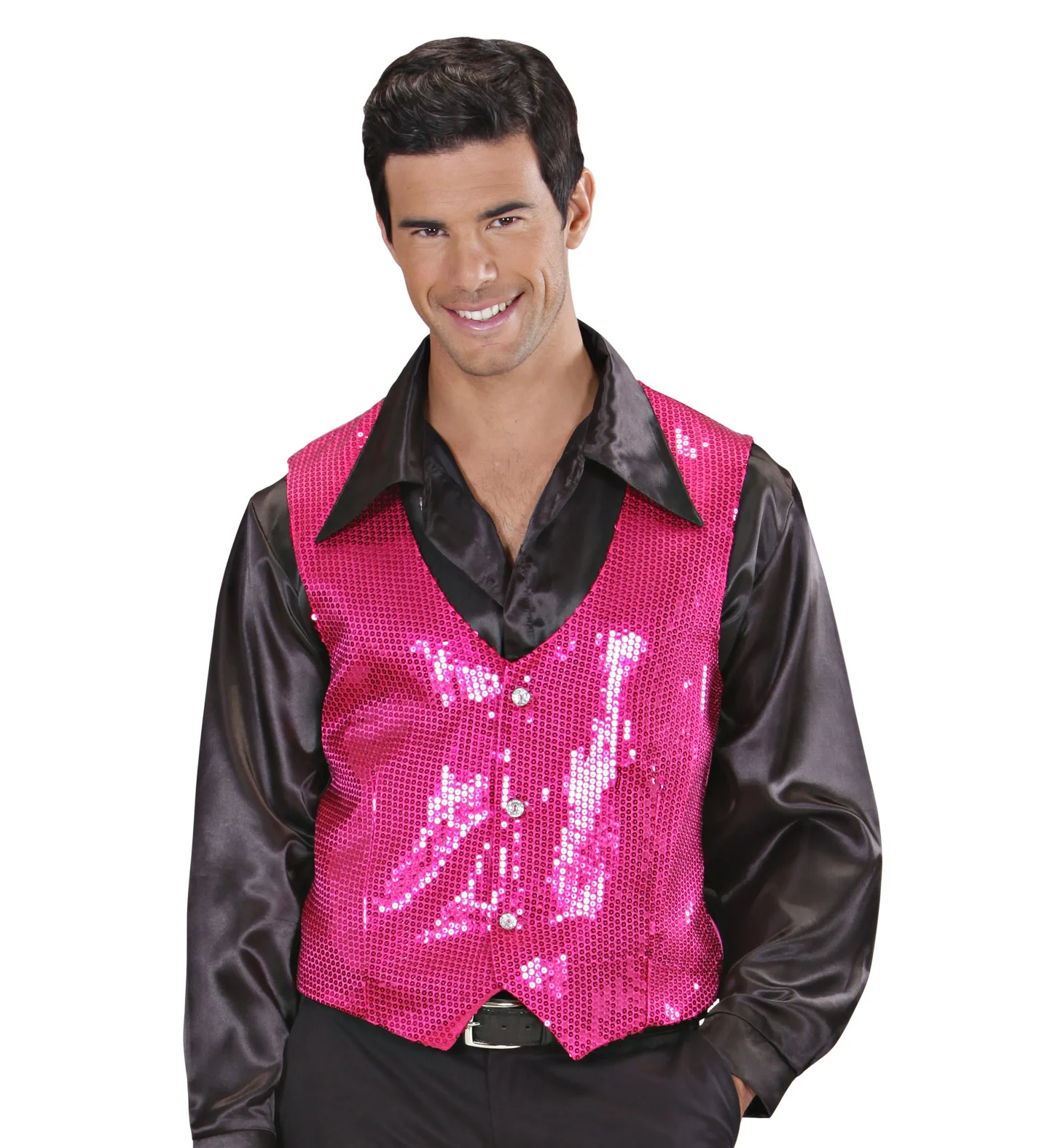Pailletten gilet vestje roze - Image 3
