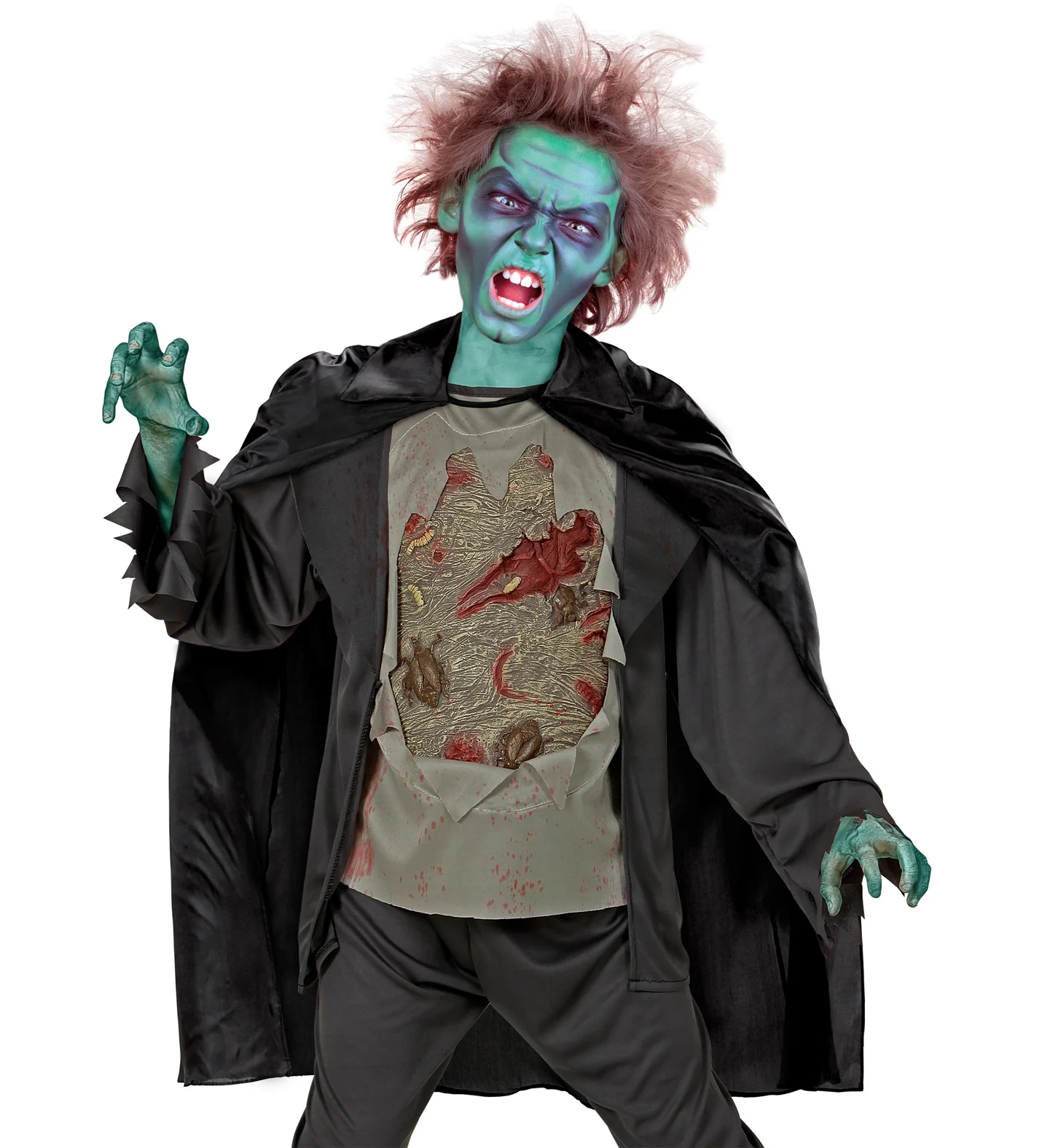 Zwarte cape 90 cm kinderen - Image 4