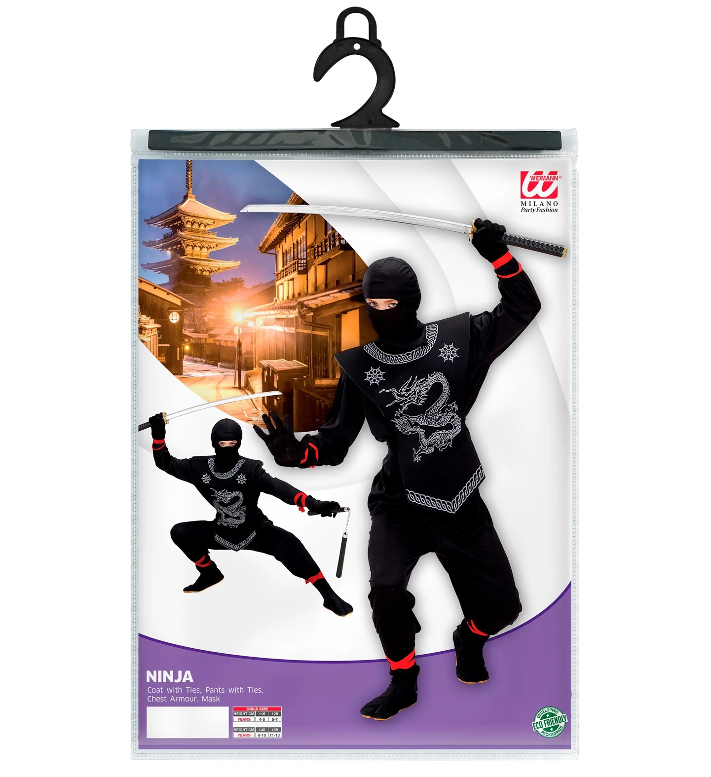 Ninja pak kinderen Kesio zwart - Image 3