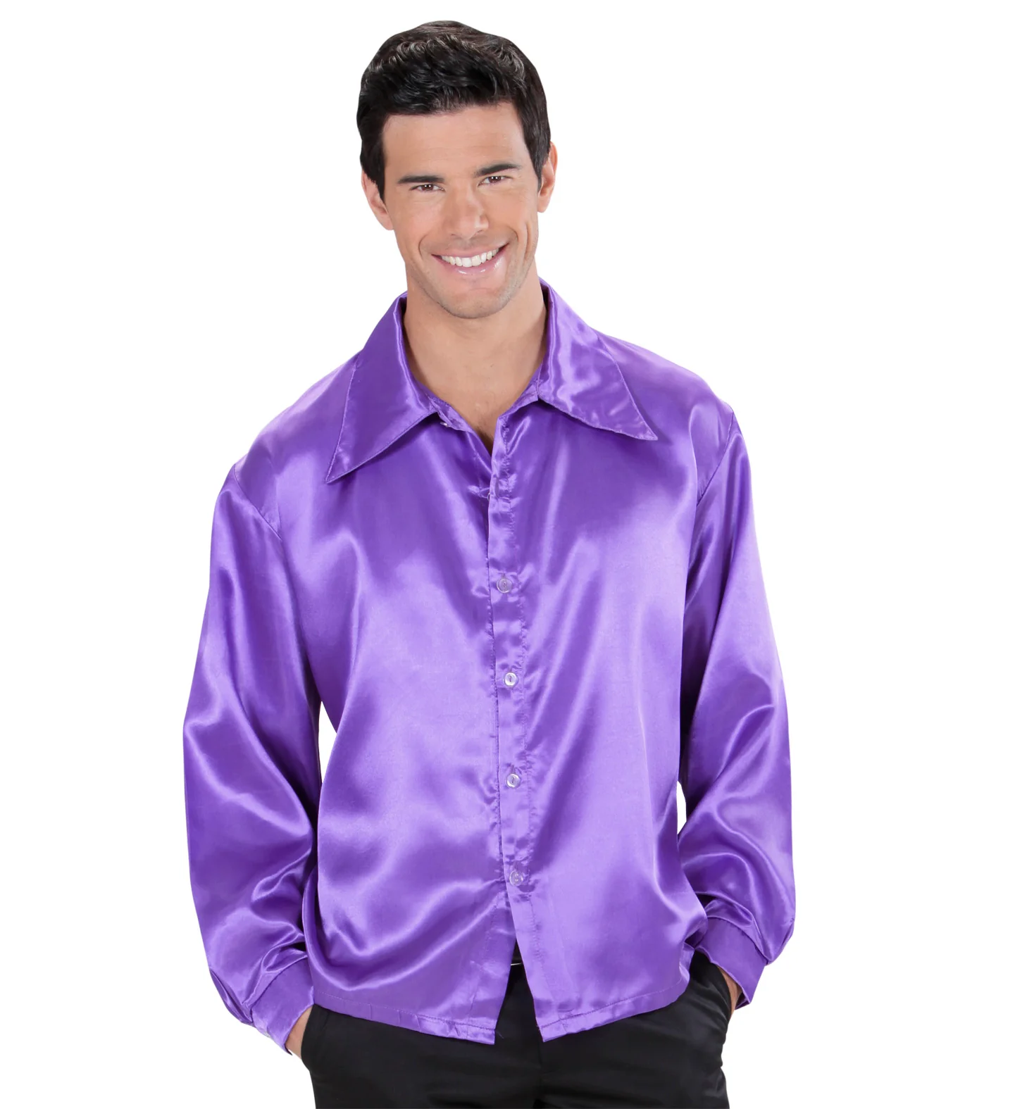 Disco blouse paars Jim heren - Image 2