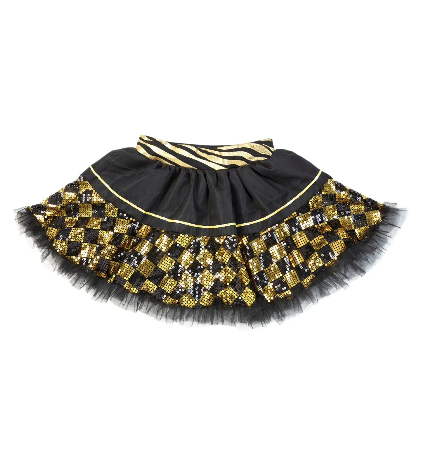 Pailletten petticoat in zwart goud - Image 3