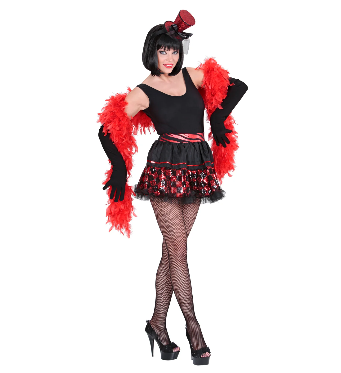 Pailletten petticoat zwart rood - Image 2