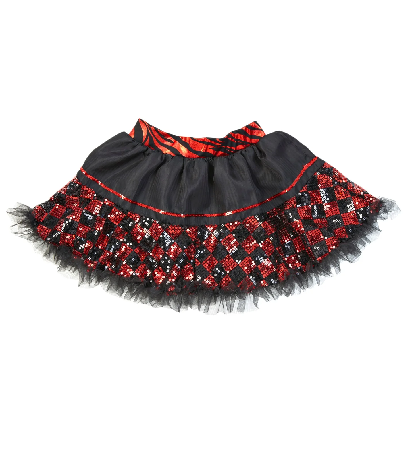 Pailletten petticoat zwart rood - Image 4