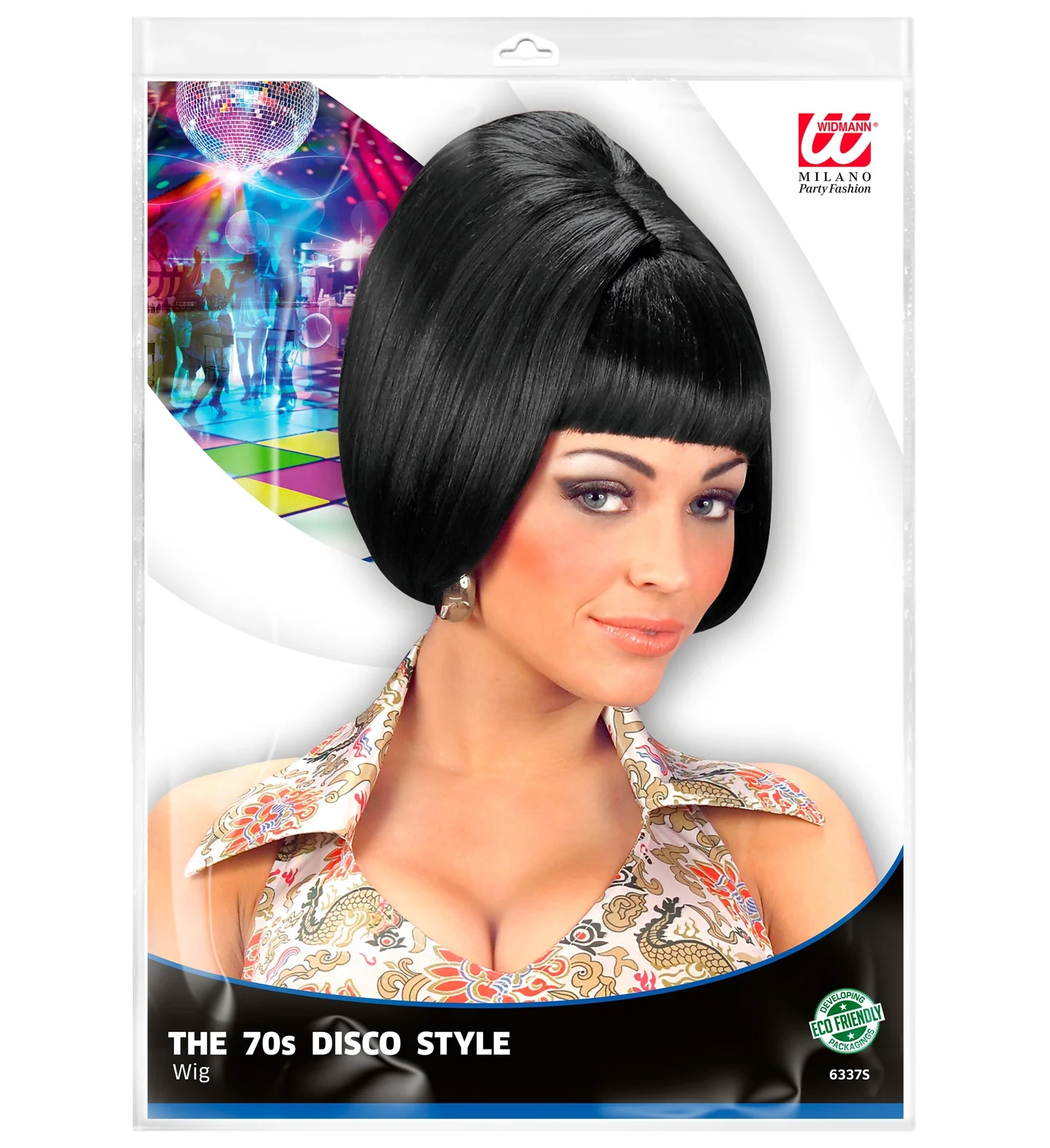Boblijn pruik Jaren 60 disco zwart - Image 2