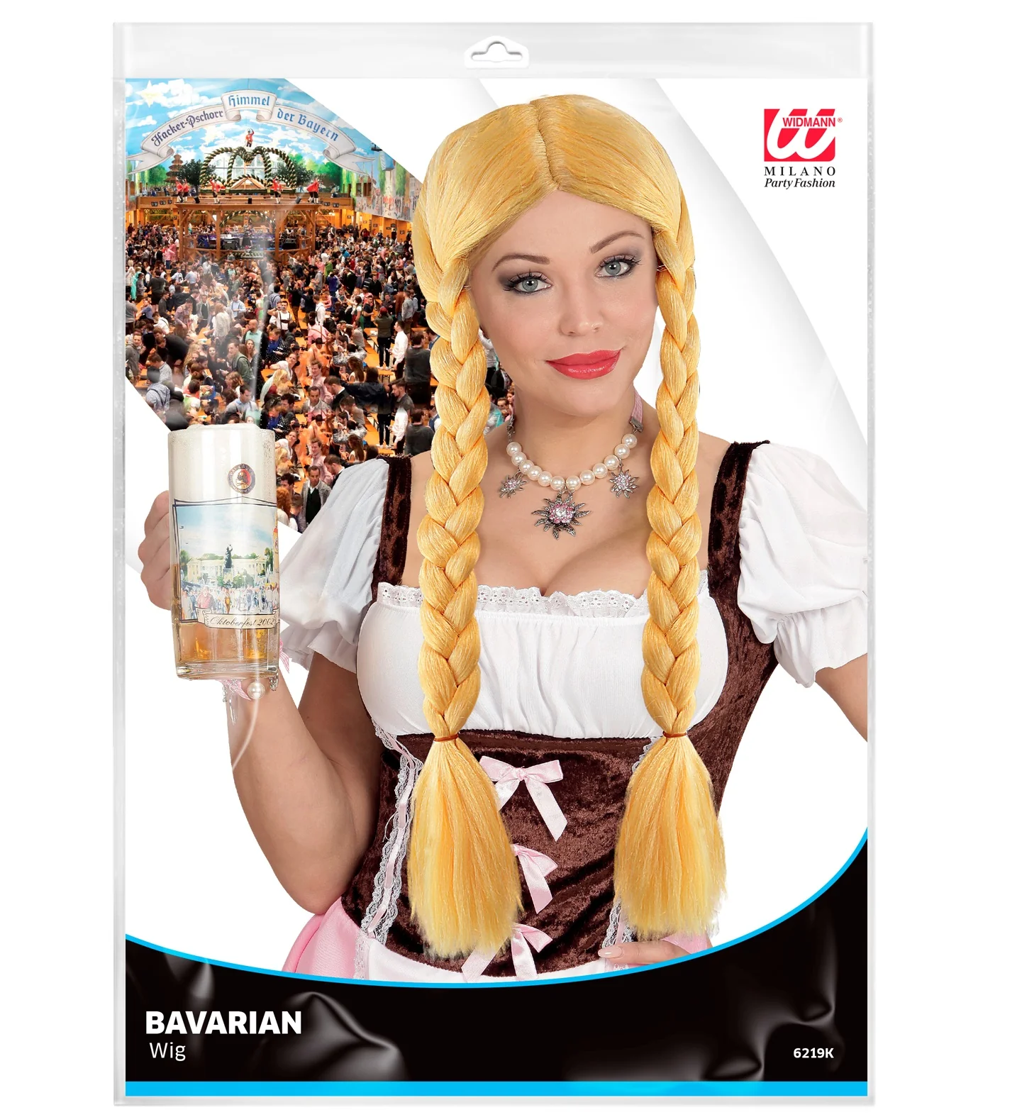 Pruik blond met lange vlechten - Image 2