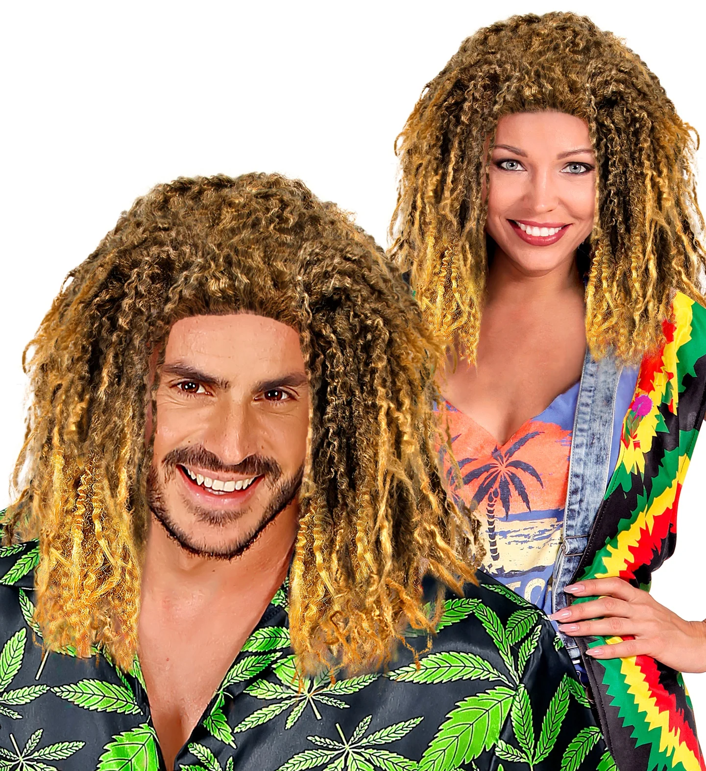 Rasta pruik bruin blond - Image 3