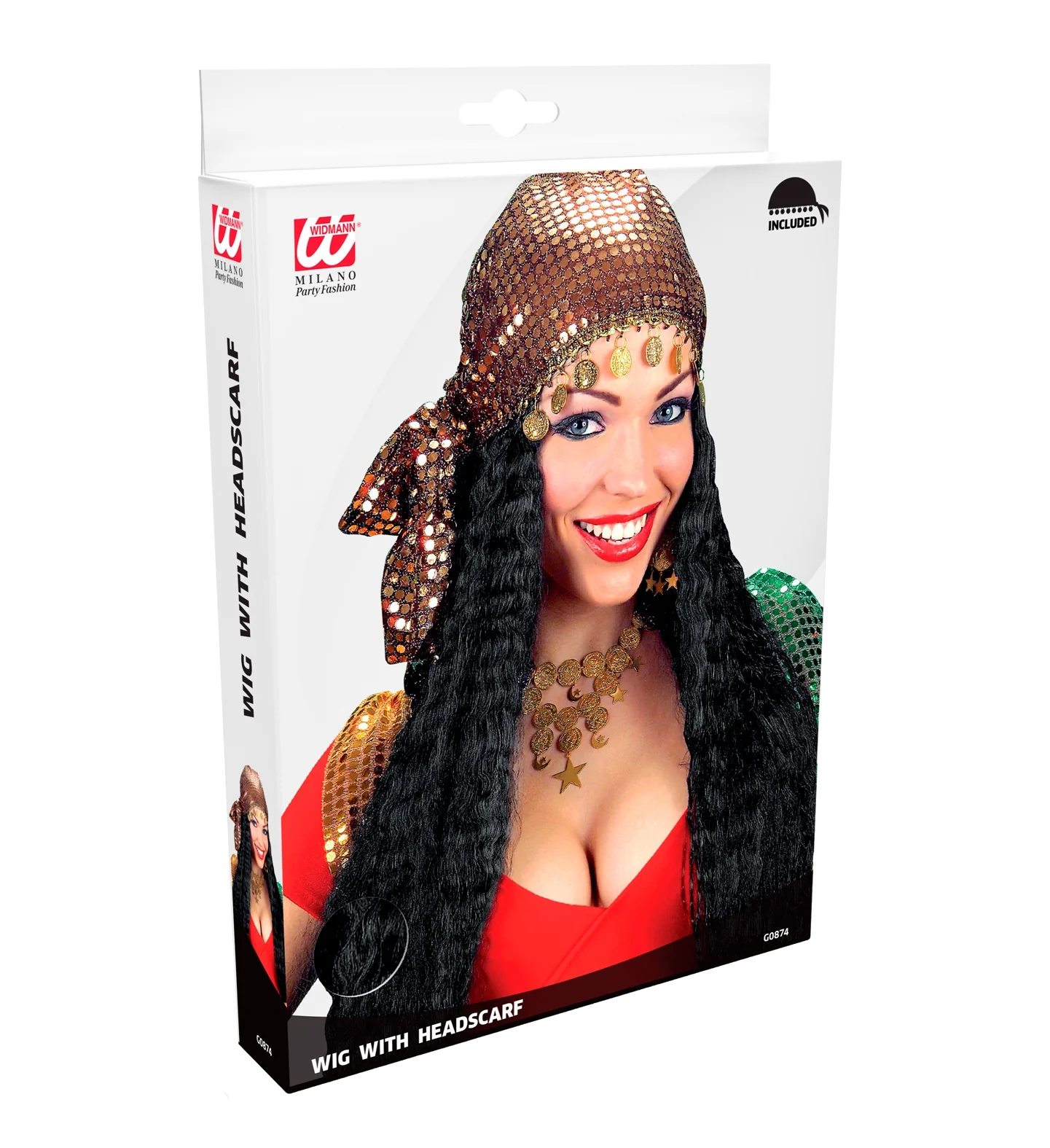 Zigeunerin pruik Boheems met hoofddoek - Image 2