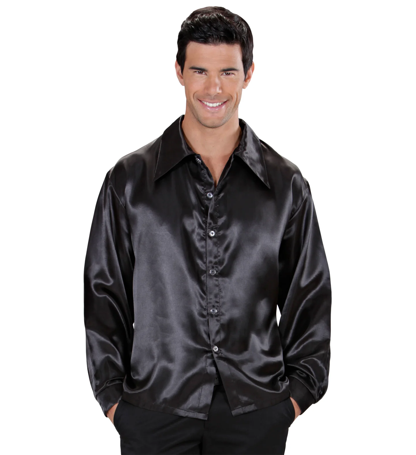 Zwarte blouse disco Bart heren - Image 2