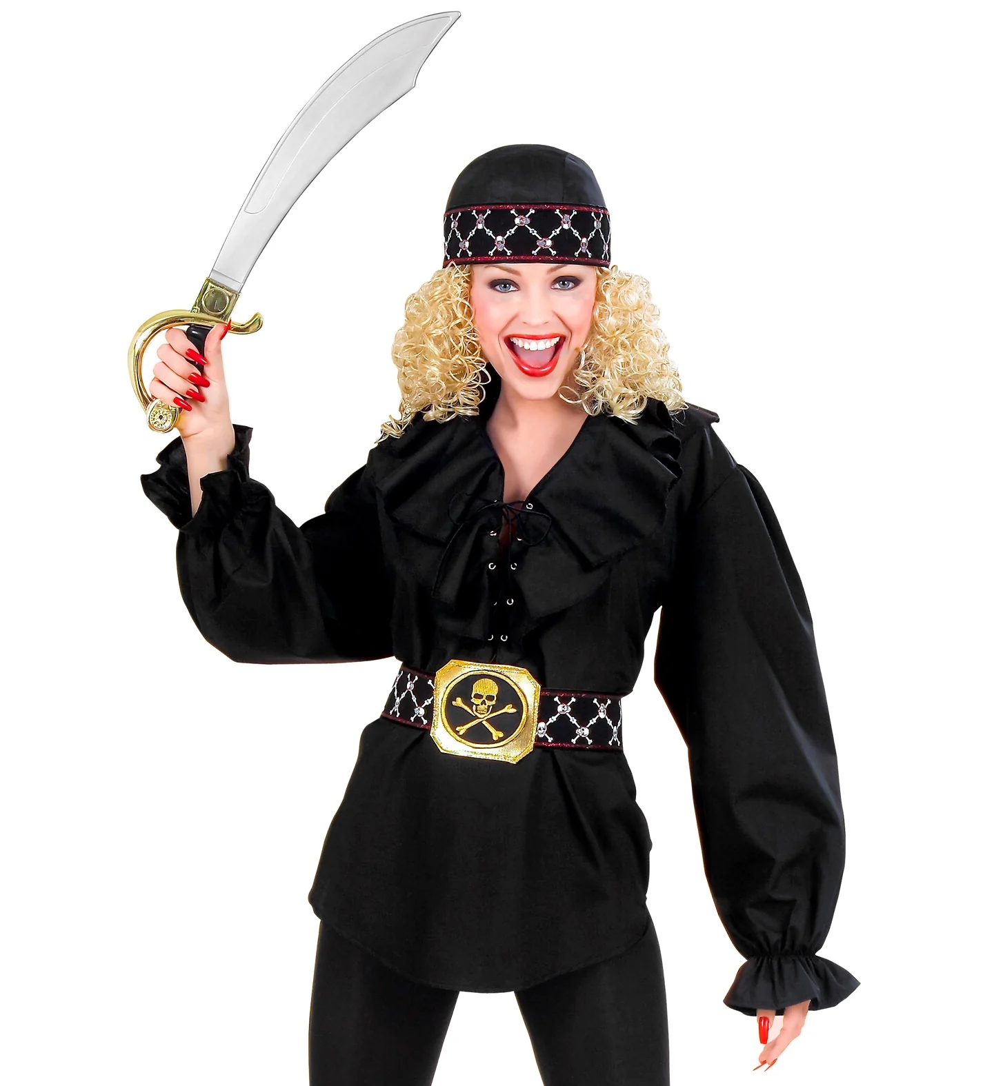 Piratenshirt dames zwart - Image 2