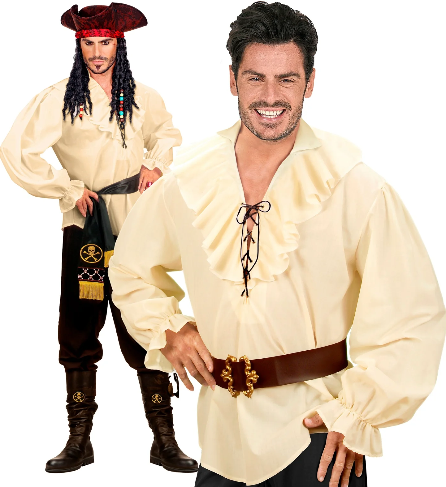 Piratenshirt beige boeren shirt - Image 6