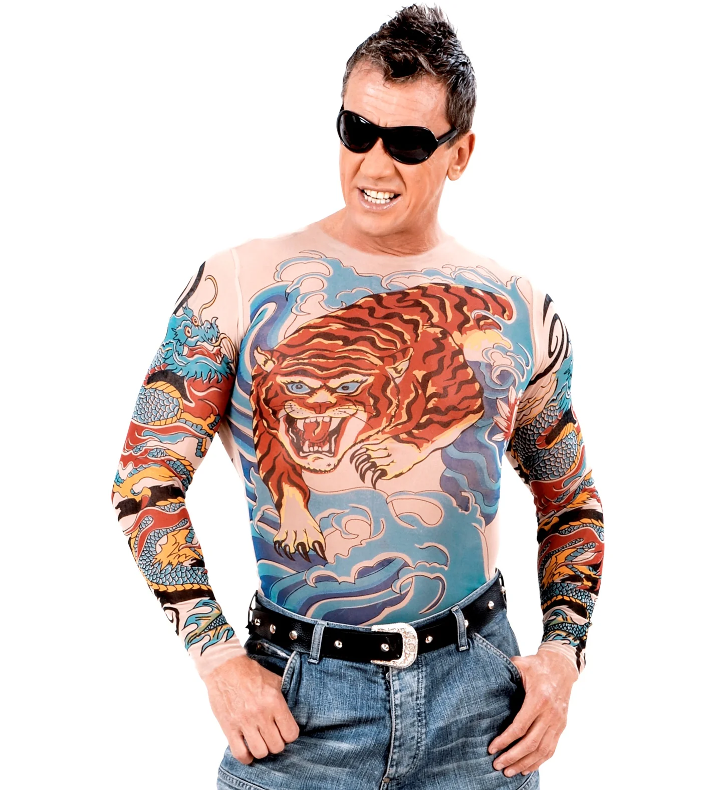 Tattoo shirt tijger en draak