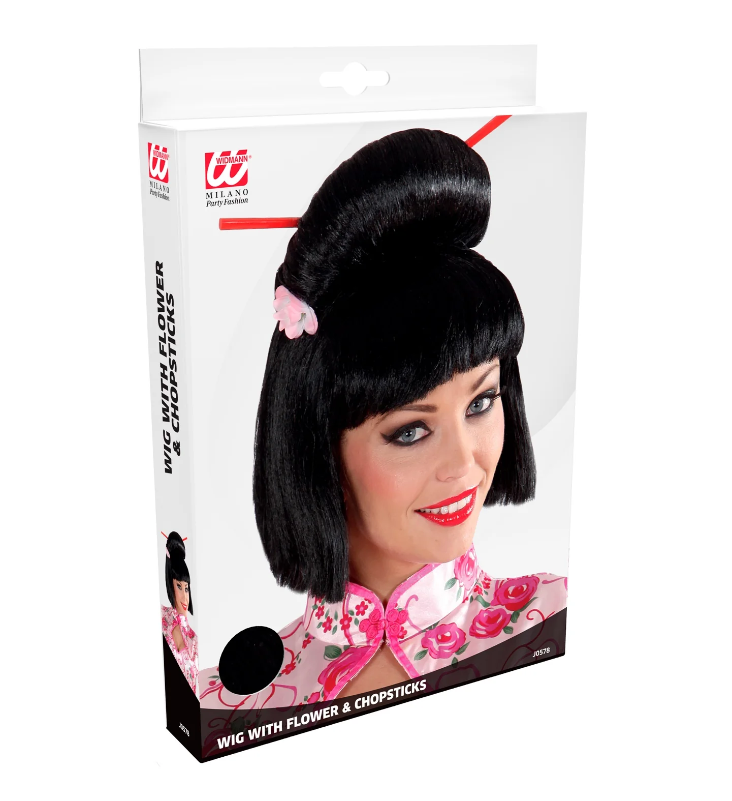 Geisha pruik bloem met stokjes - Image 5