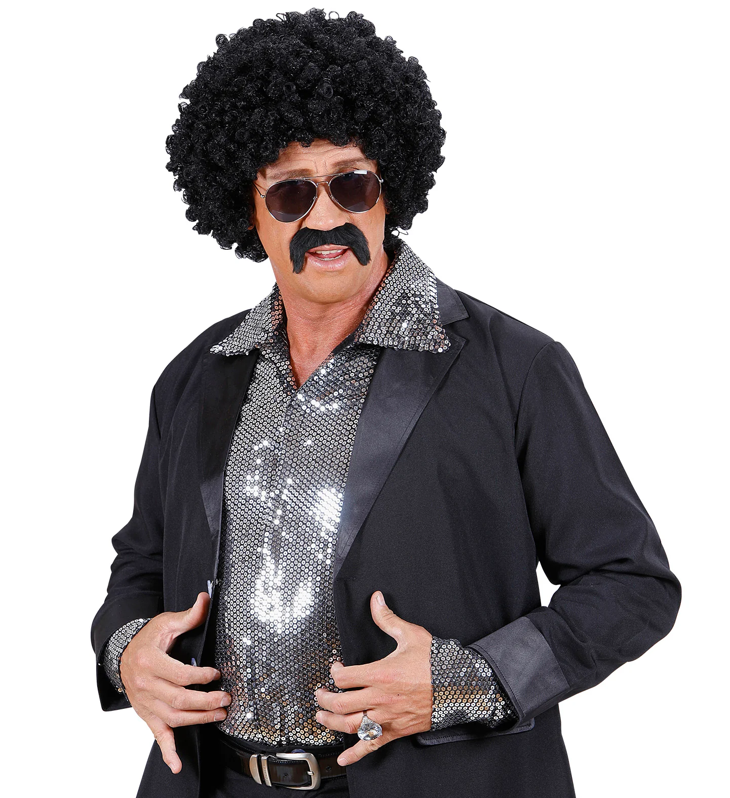 Afro pruik  zwart - Image 3