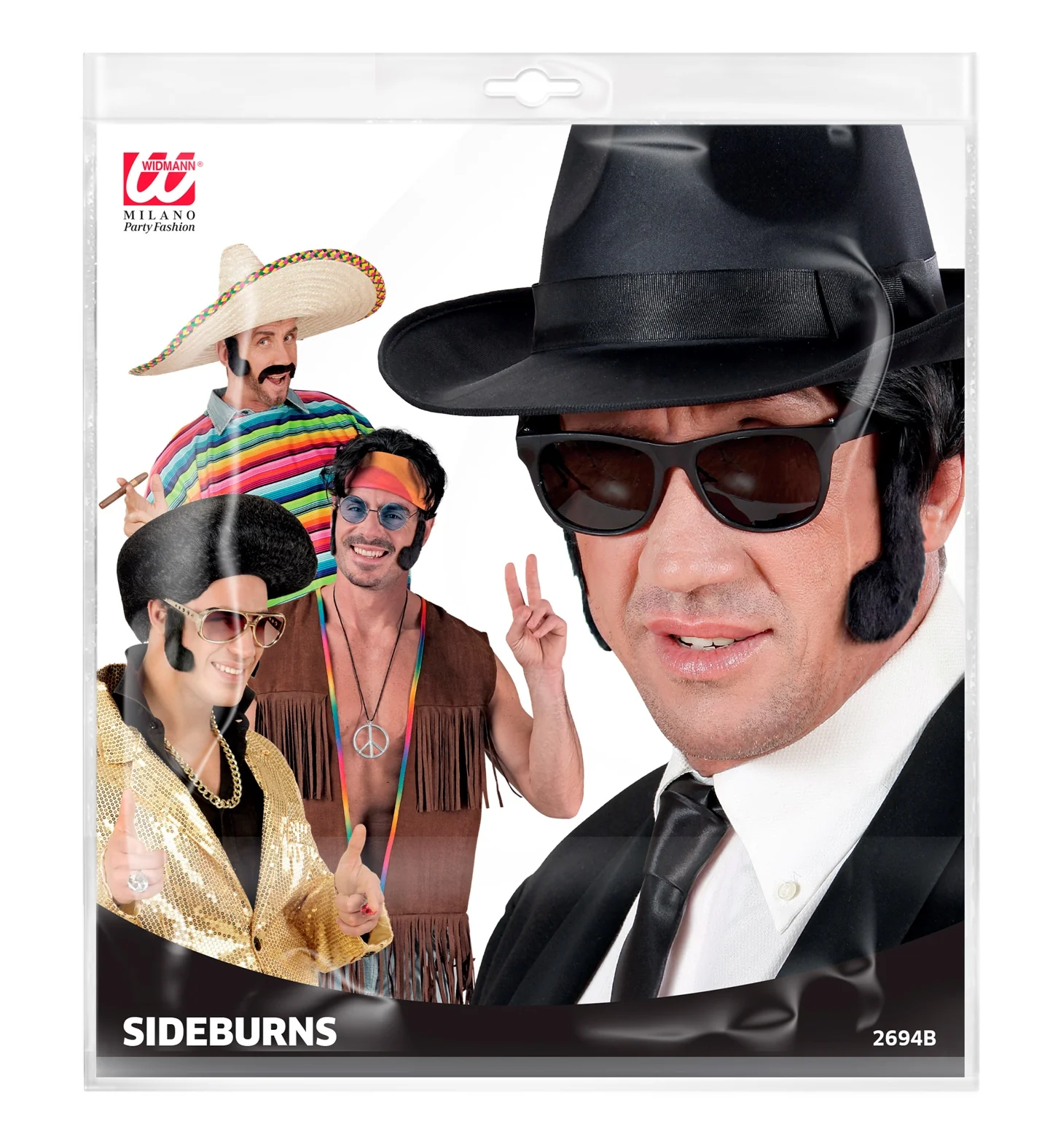 Blues brother bakkebaarden zwart - Image 5