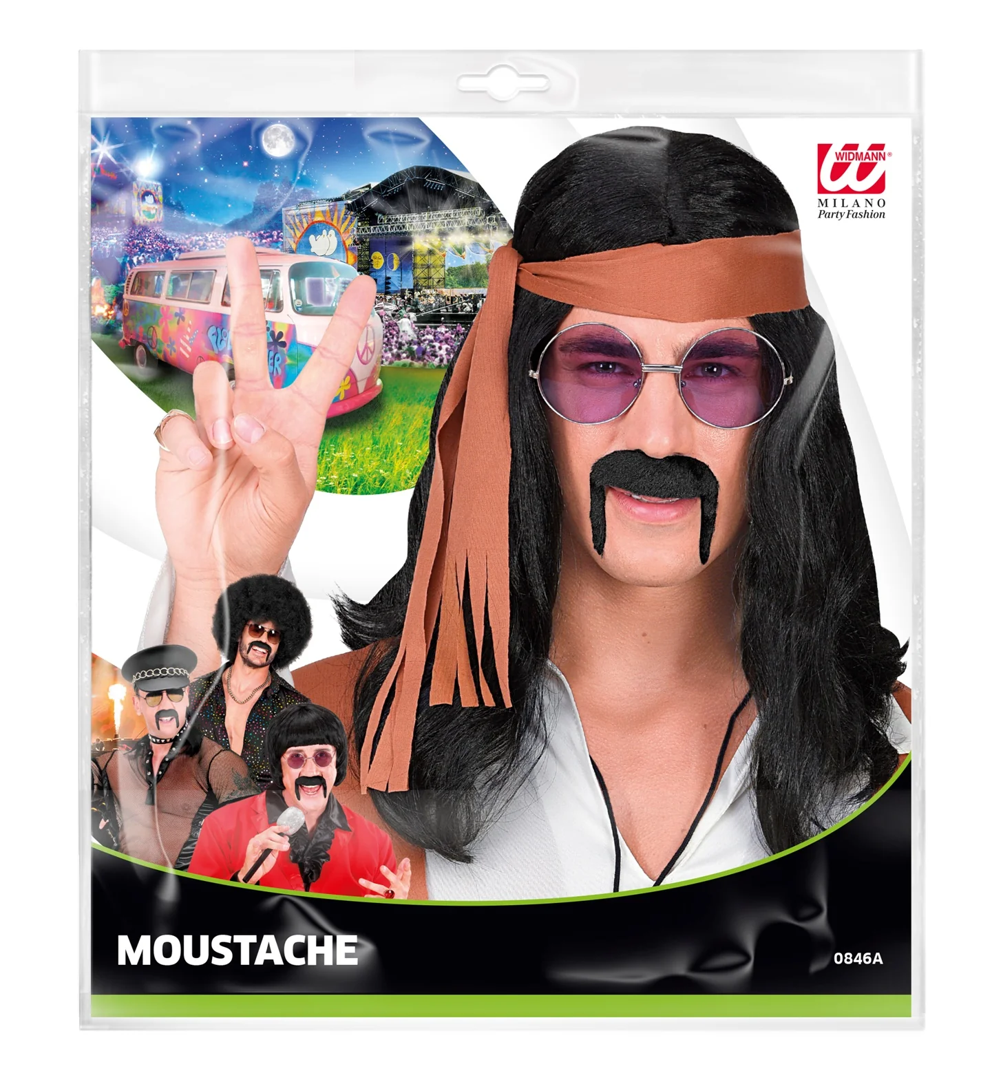 Hippie snor jaren 70 zwart - Image 6