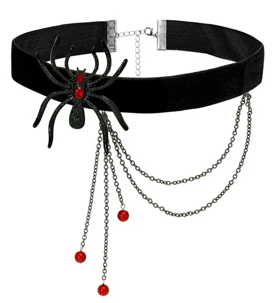 Choker spin met strass rood kostuum Tess - Image 2