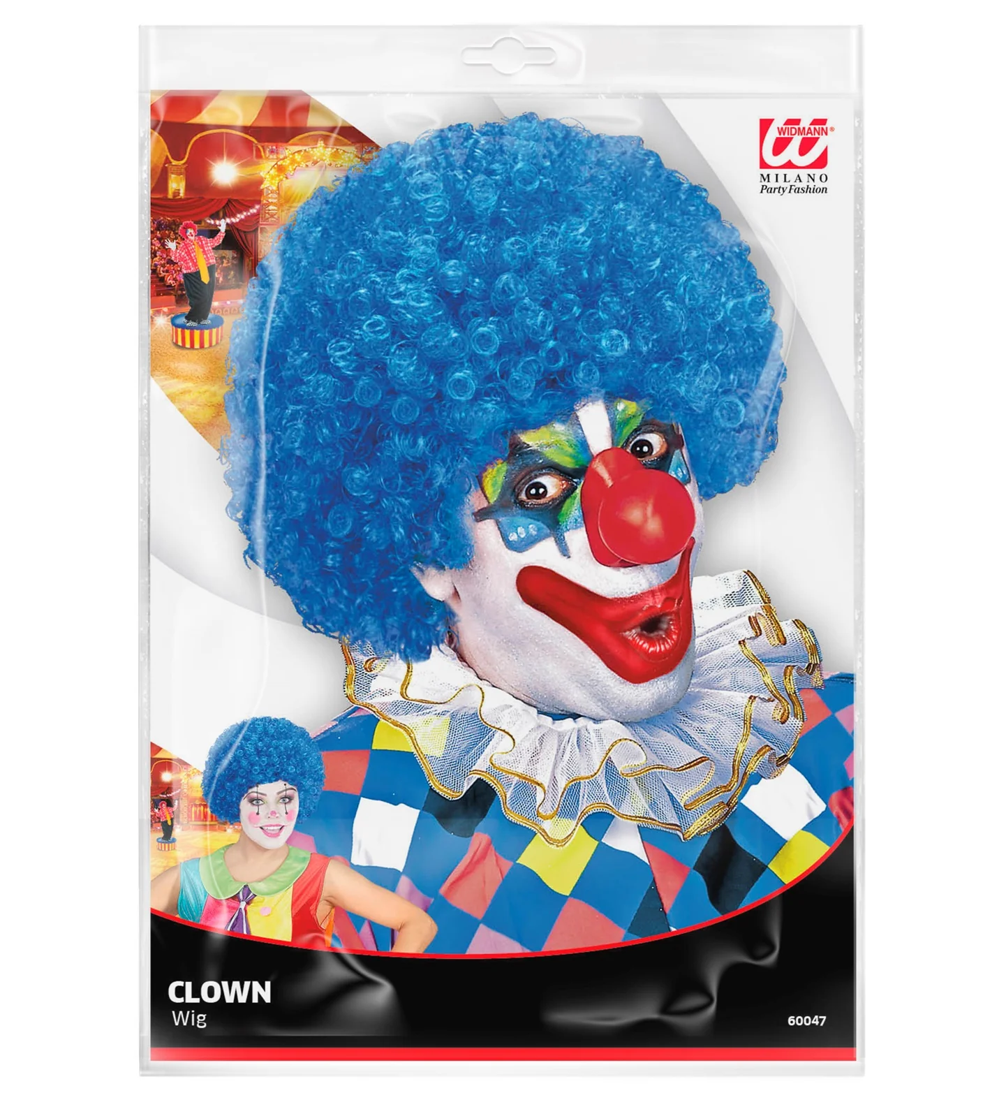 Clownspruik krulletjes blauw - Image 6