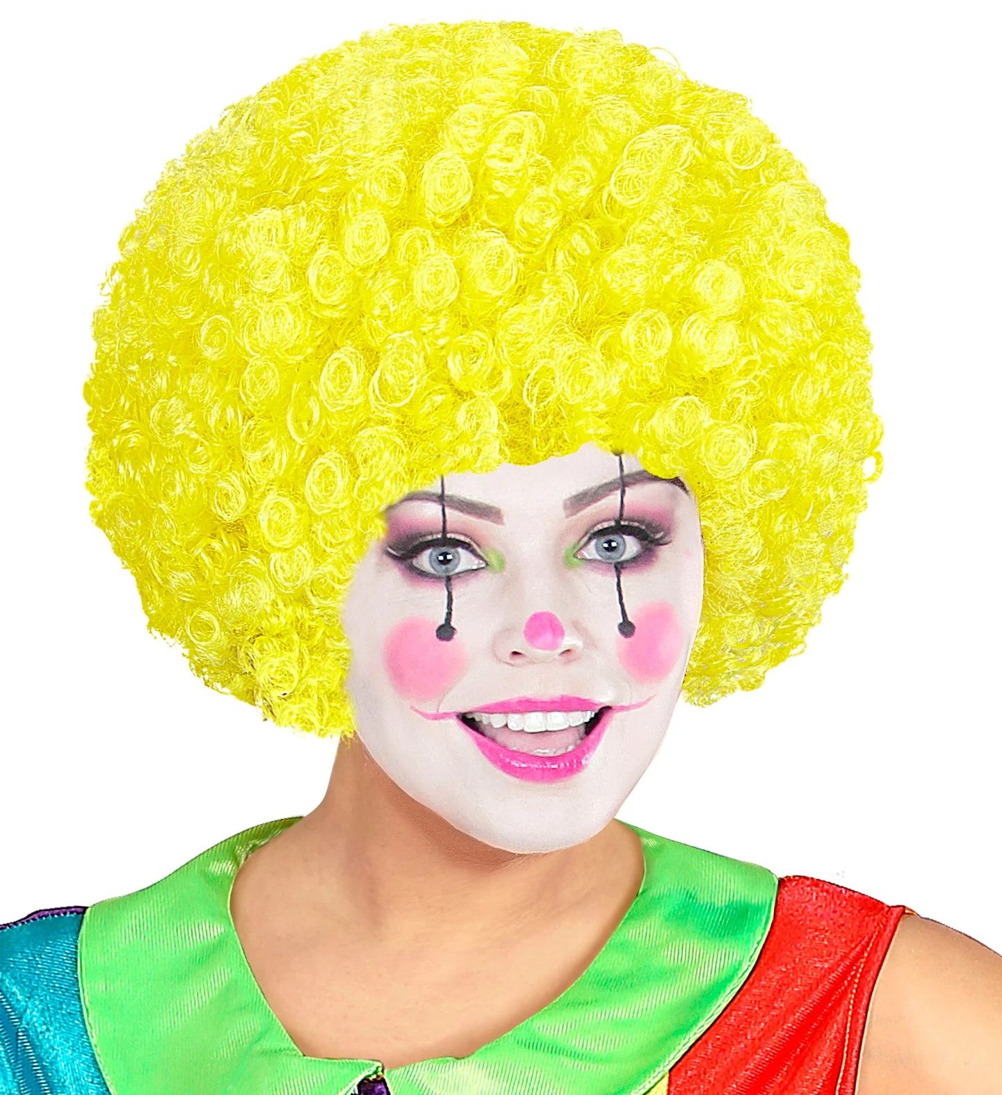 Clownspruik krulletjes geel - Image 3