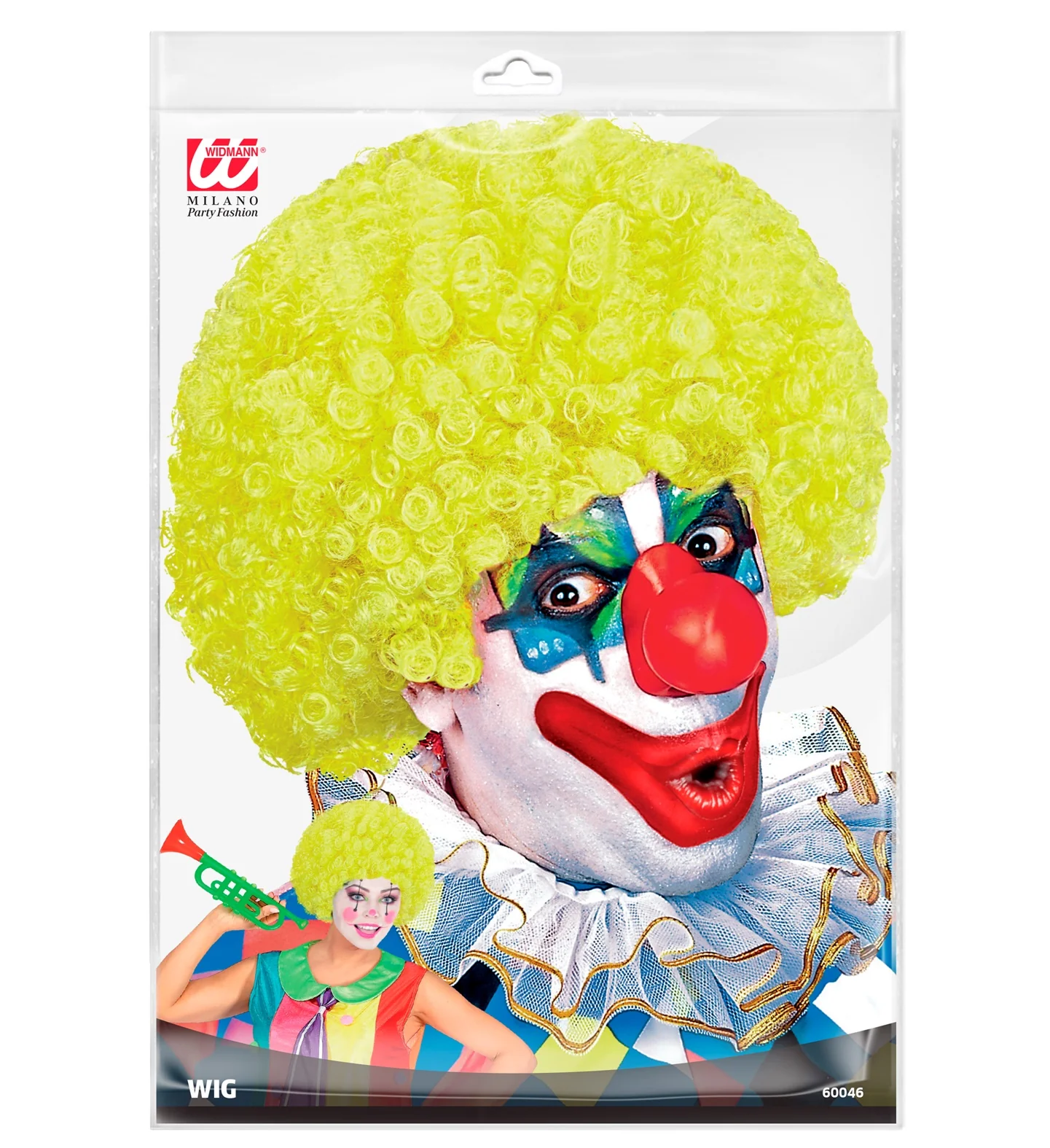 Clownspruik krulletjes geel - Image 5
