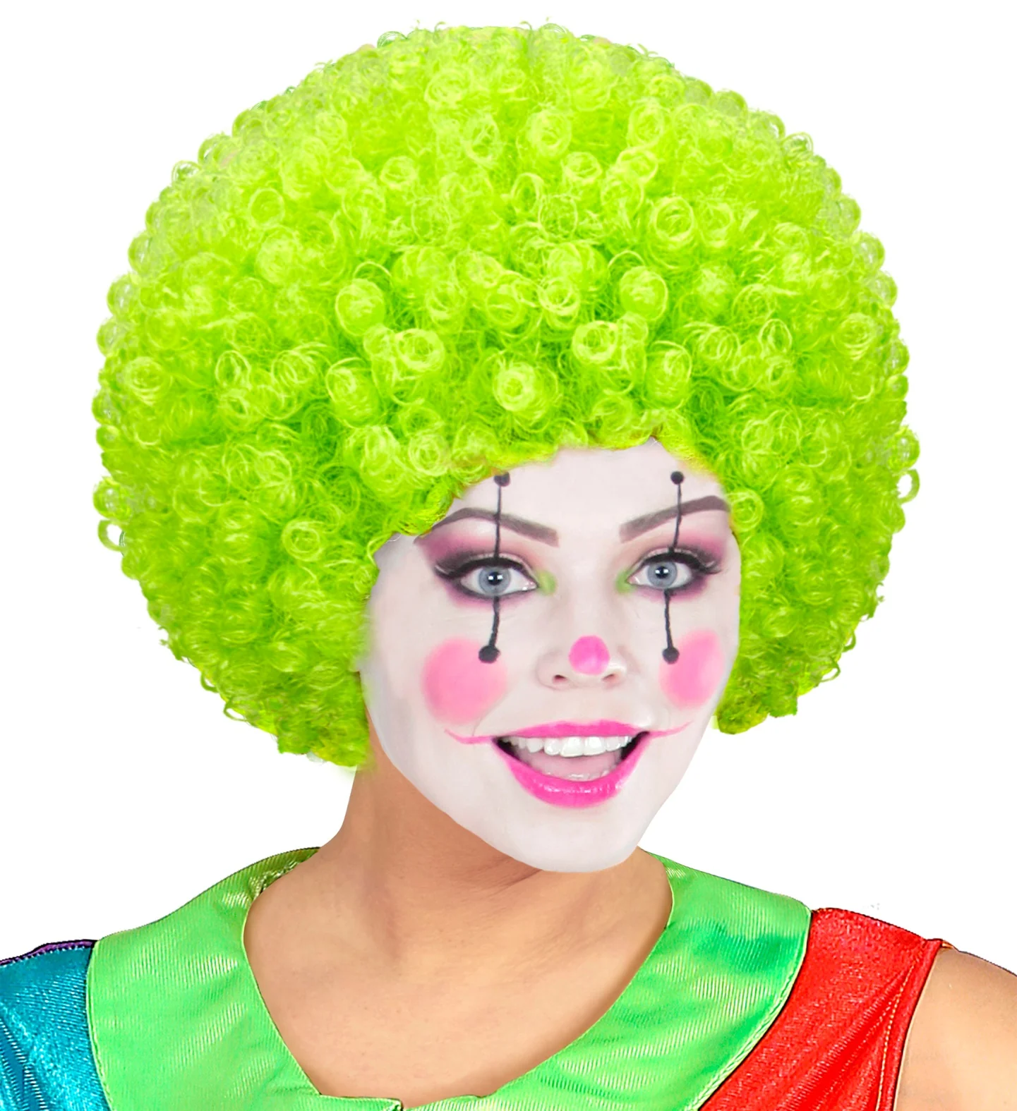 Clownspruik krulletjes groen - Image 4