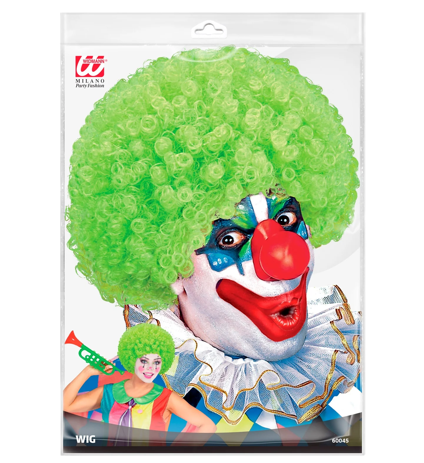 Clownspruik krulletjes groen - Image 6